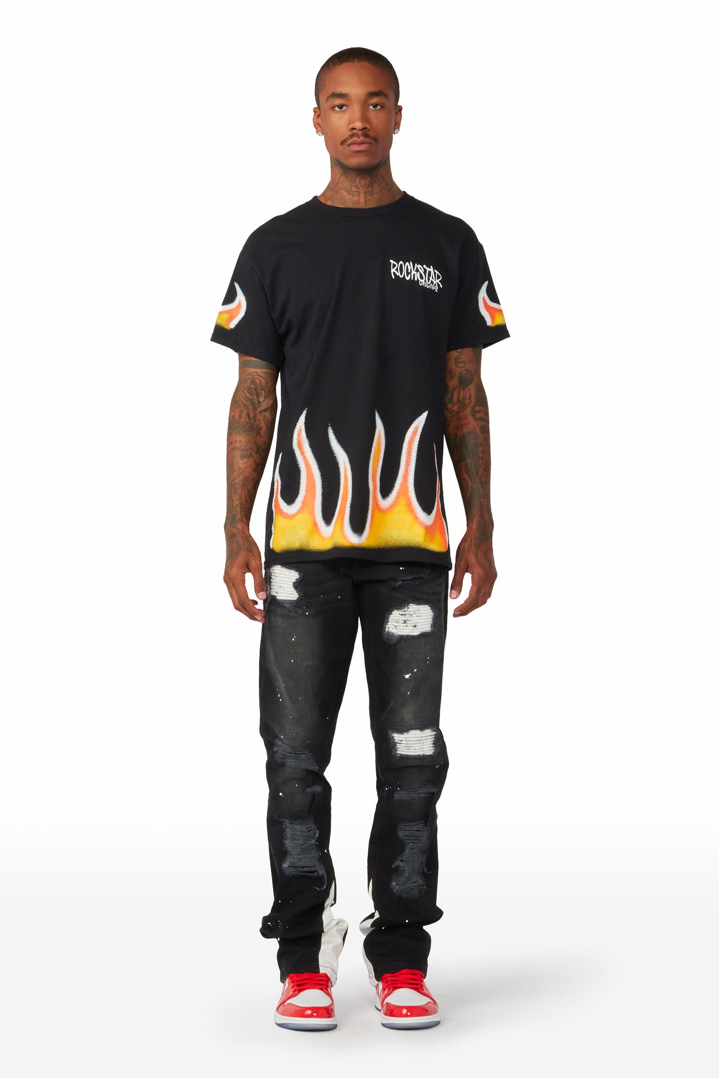 Edmund Black Stacked Flare Jean