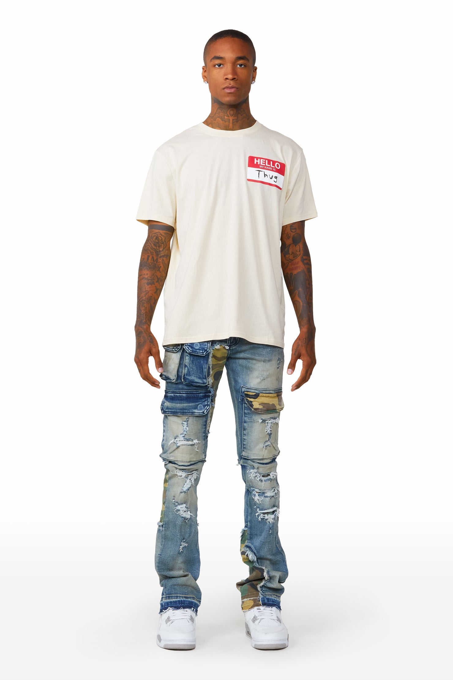 Zeta Blue Stacked Flare Jean