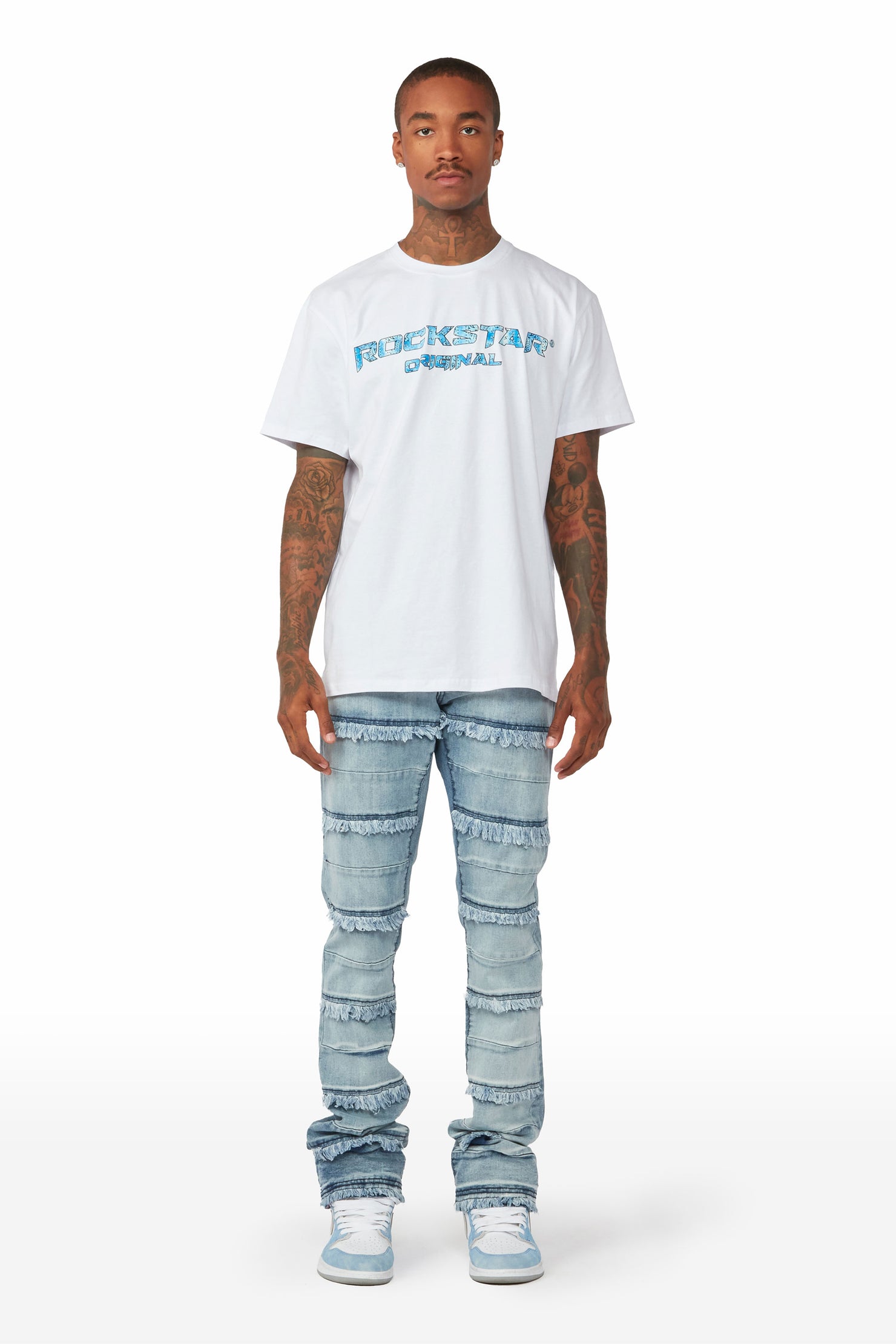 Oren Blue Stacked Flare Jean