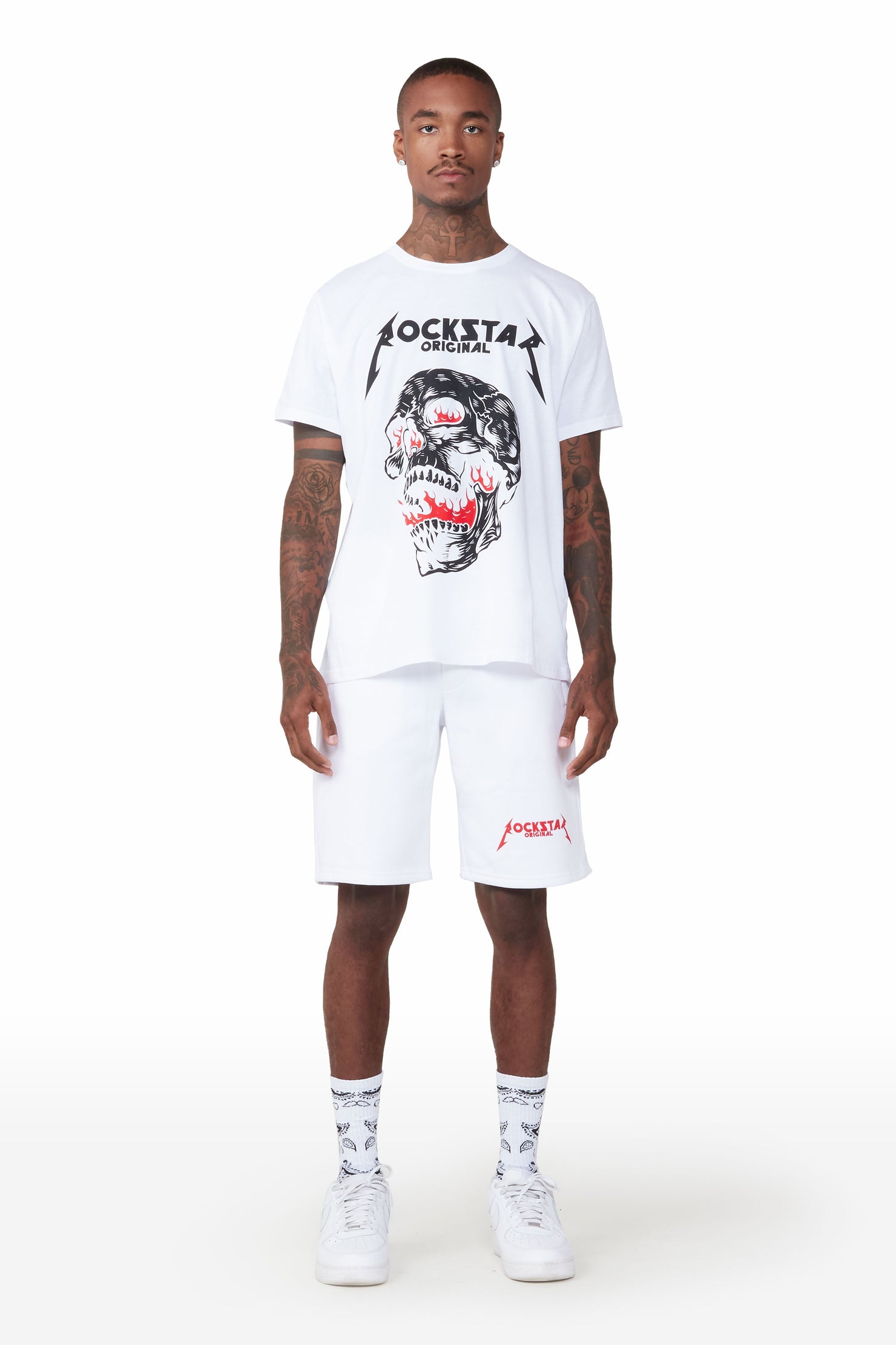 Wayan White T-Shirt Short Set