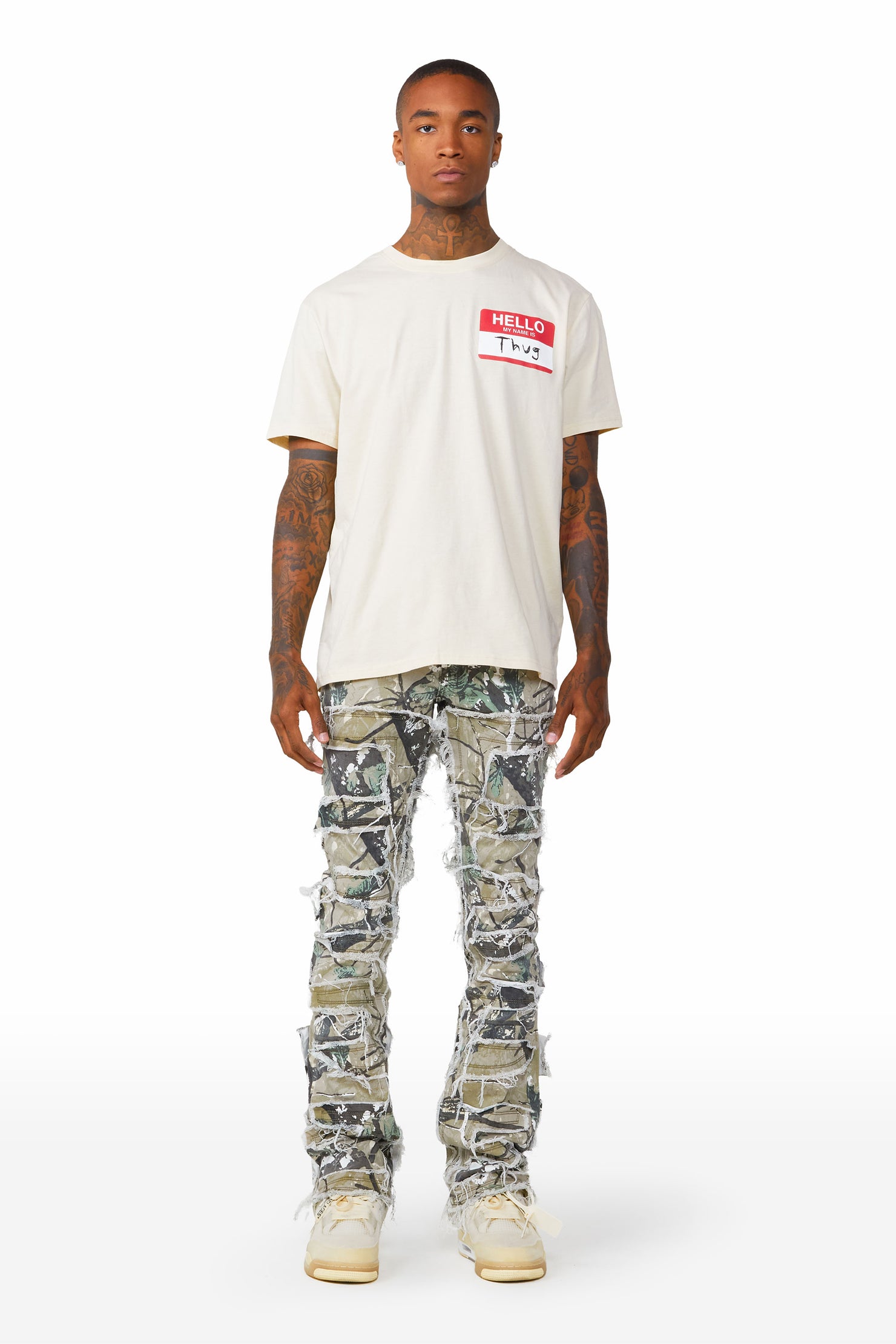 Shake Tree Camo Stacked Flare Jean