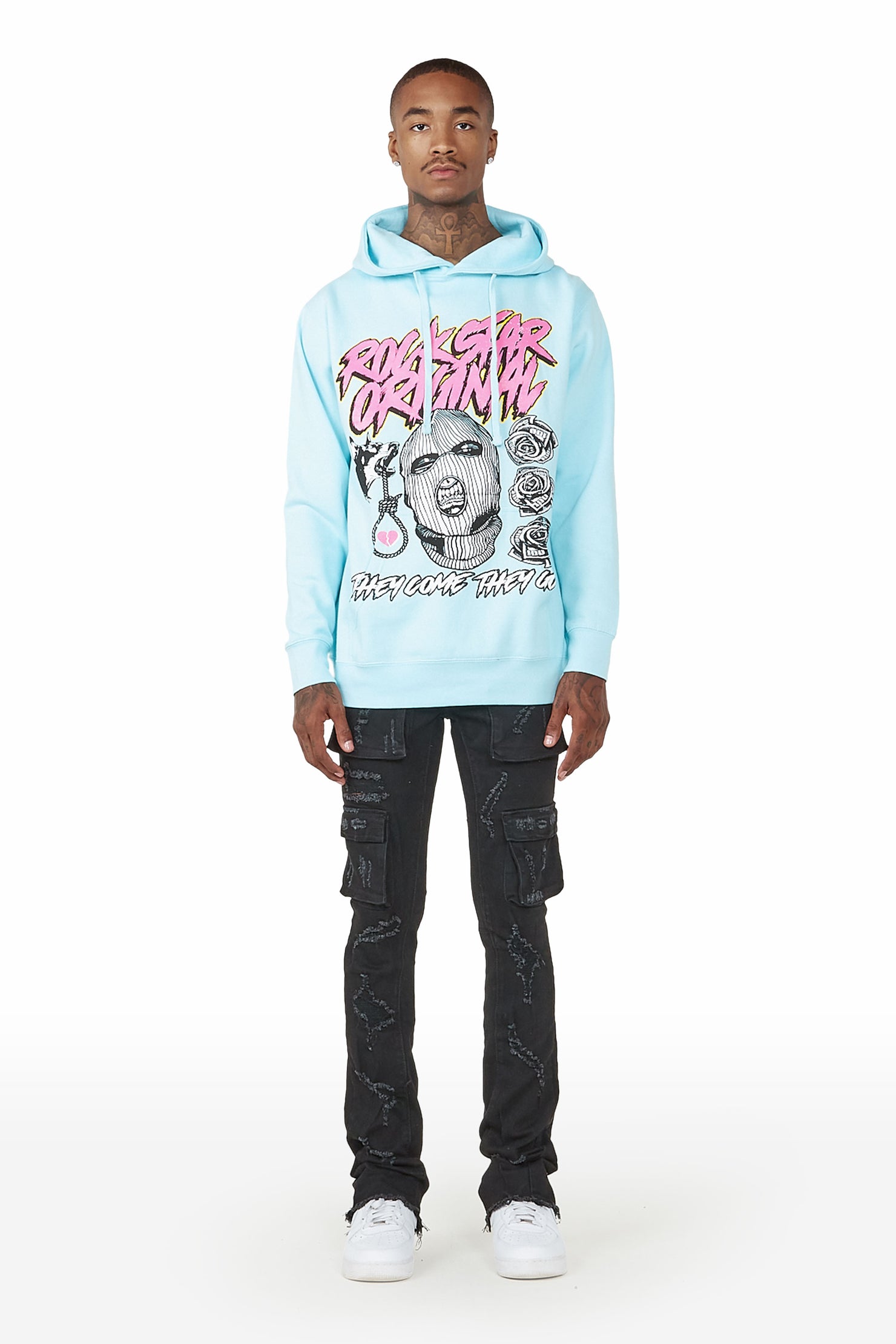 Zaid Black Stacked Flare Jean