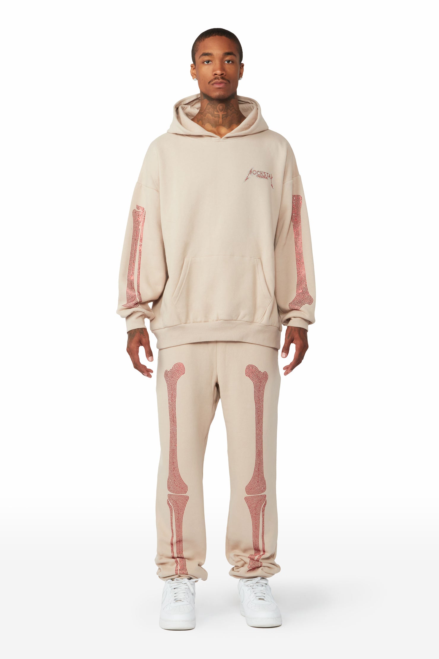 Ishaan Beige Hoodie Trackset