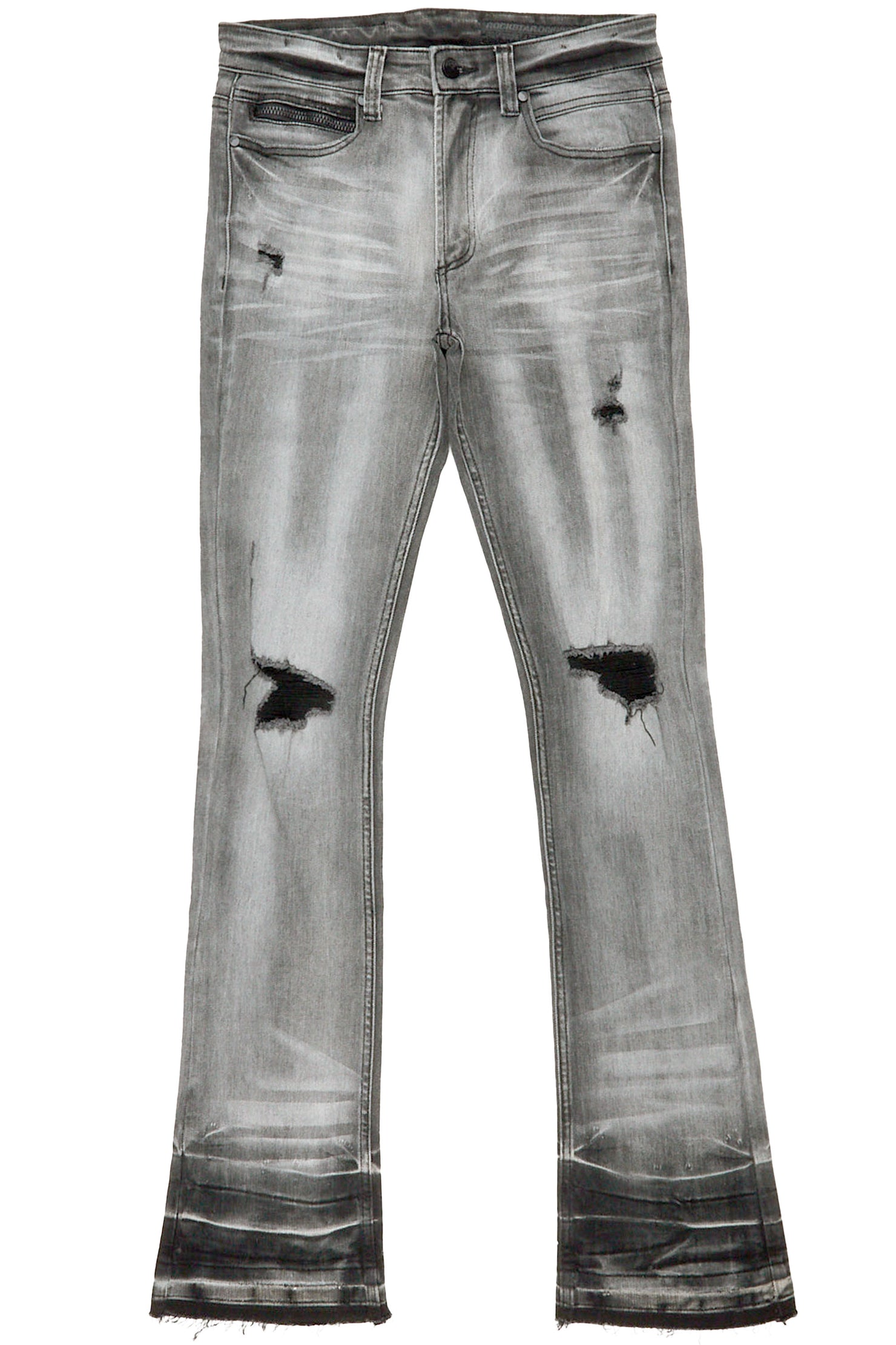 Parq Grey Stacked Flare Jean