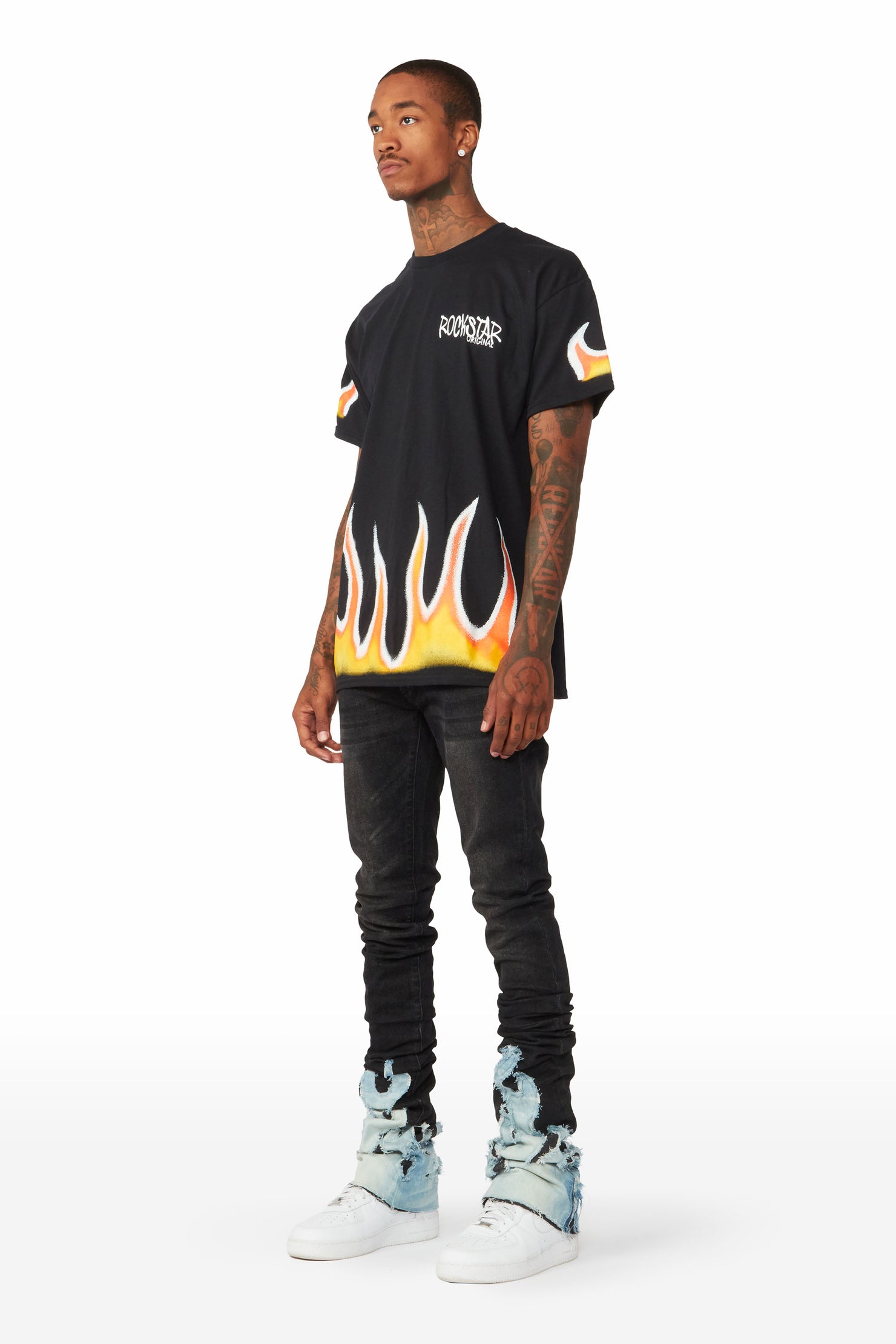 Leporche Black Graphic T-Shirt