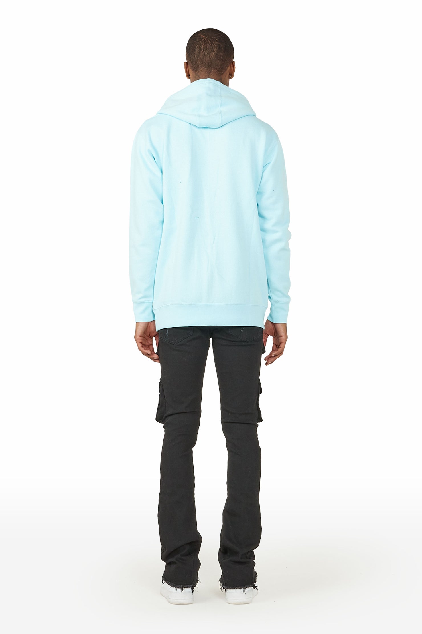 Zaid Black Stacked Flare Jean