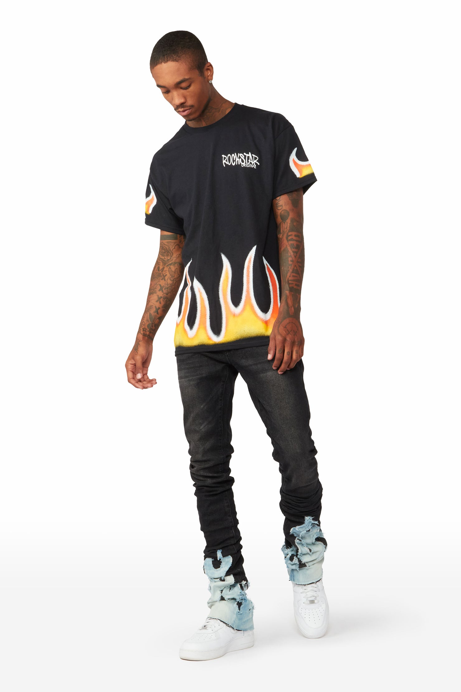 Leporche Black Graphic T-Shirt