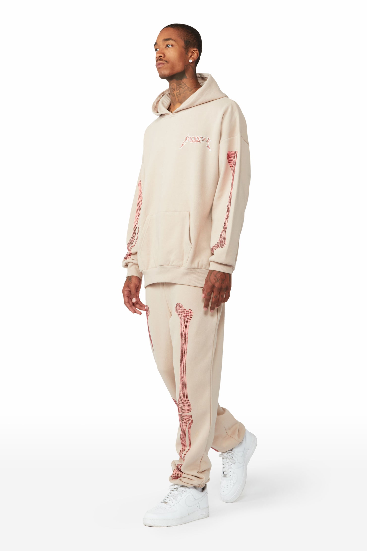 Ishaan Beige Hoodie Trackset