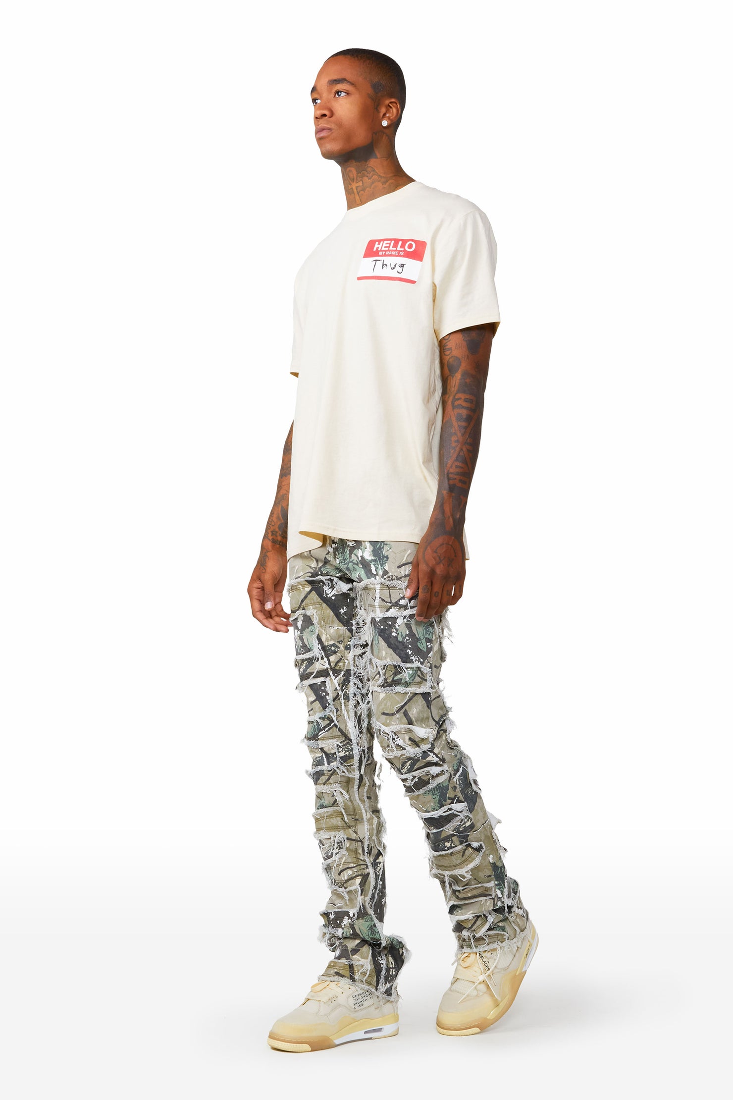 Shake Tree Camo Stacked Flare Jean