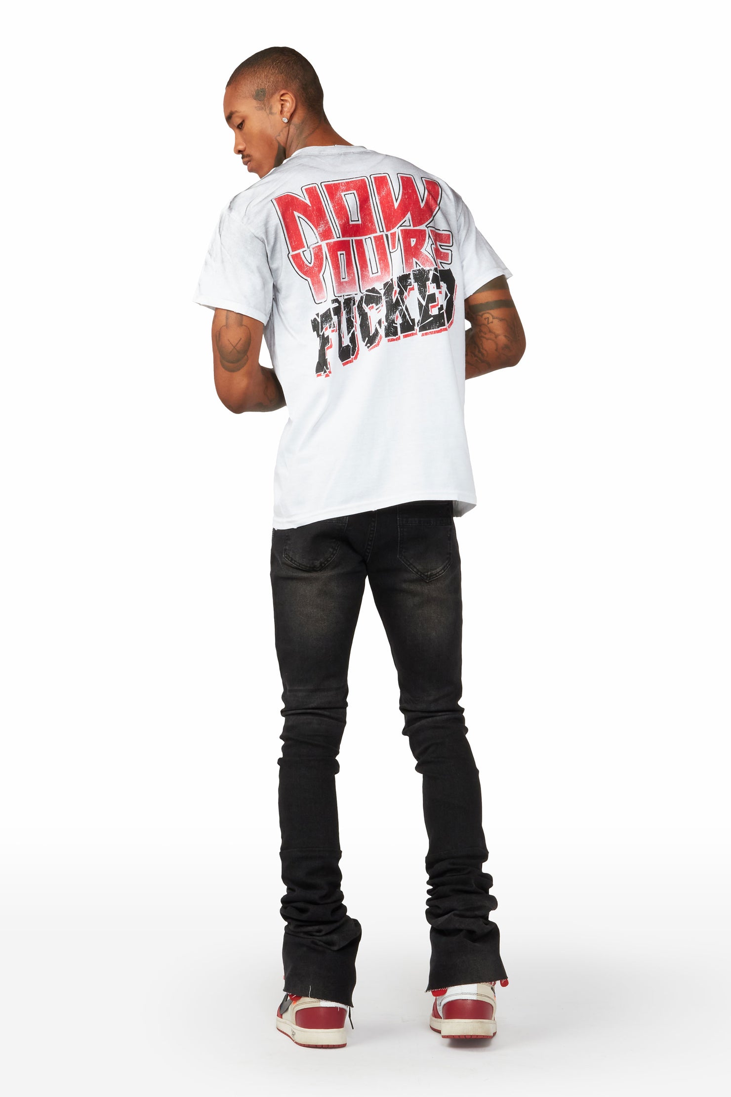 Fuhkt White Graphic T-Shirt