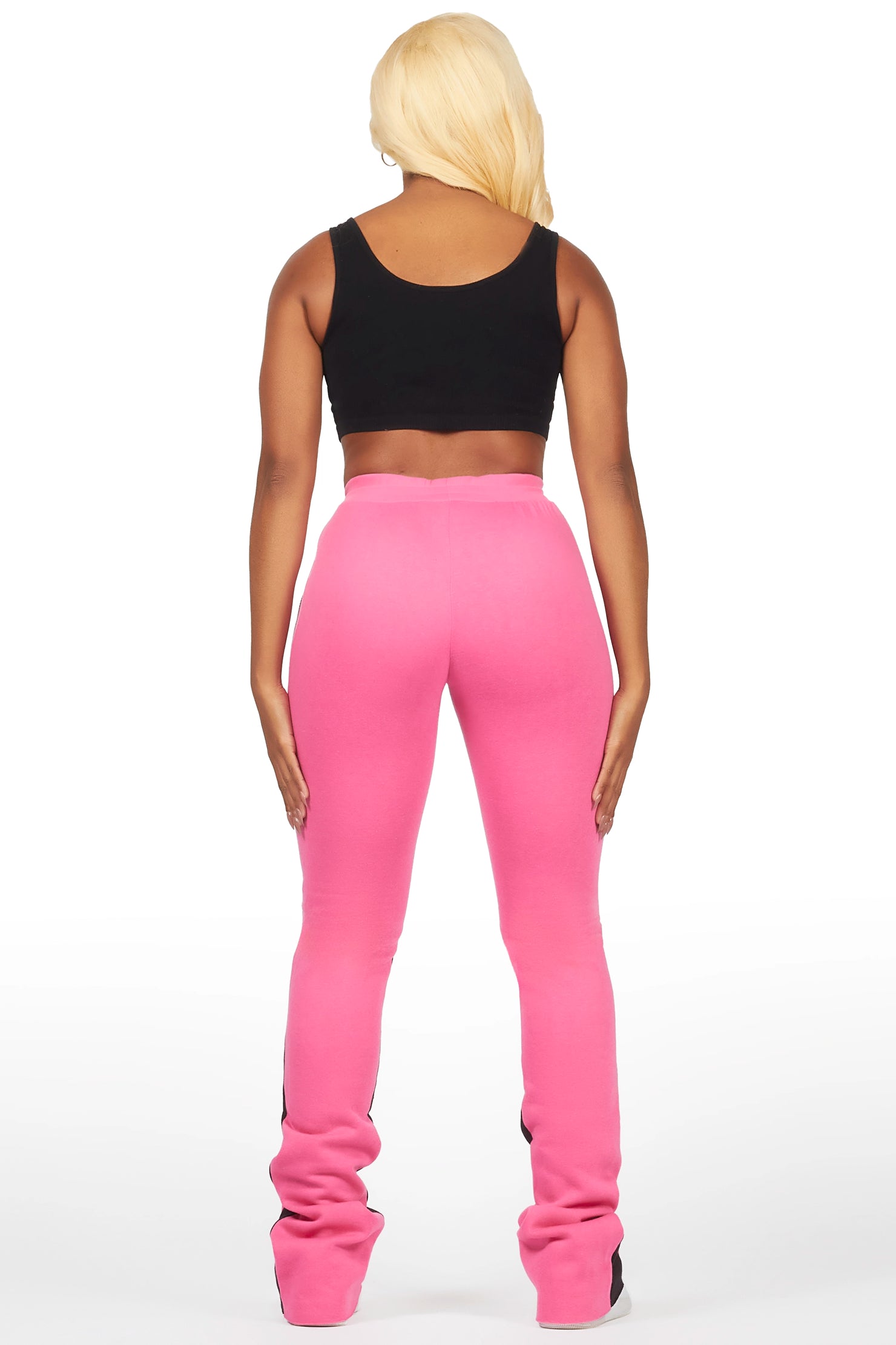 Filipa Hot Pink Stacked Flare Pant