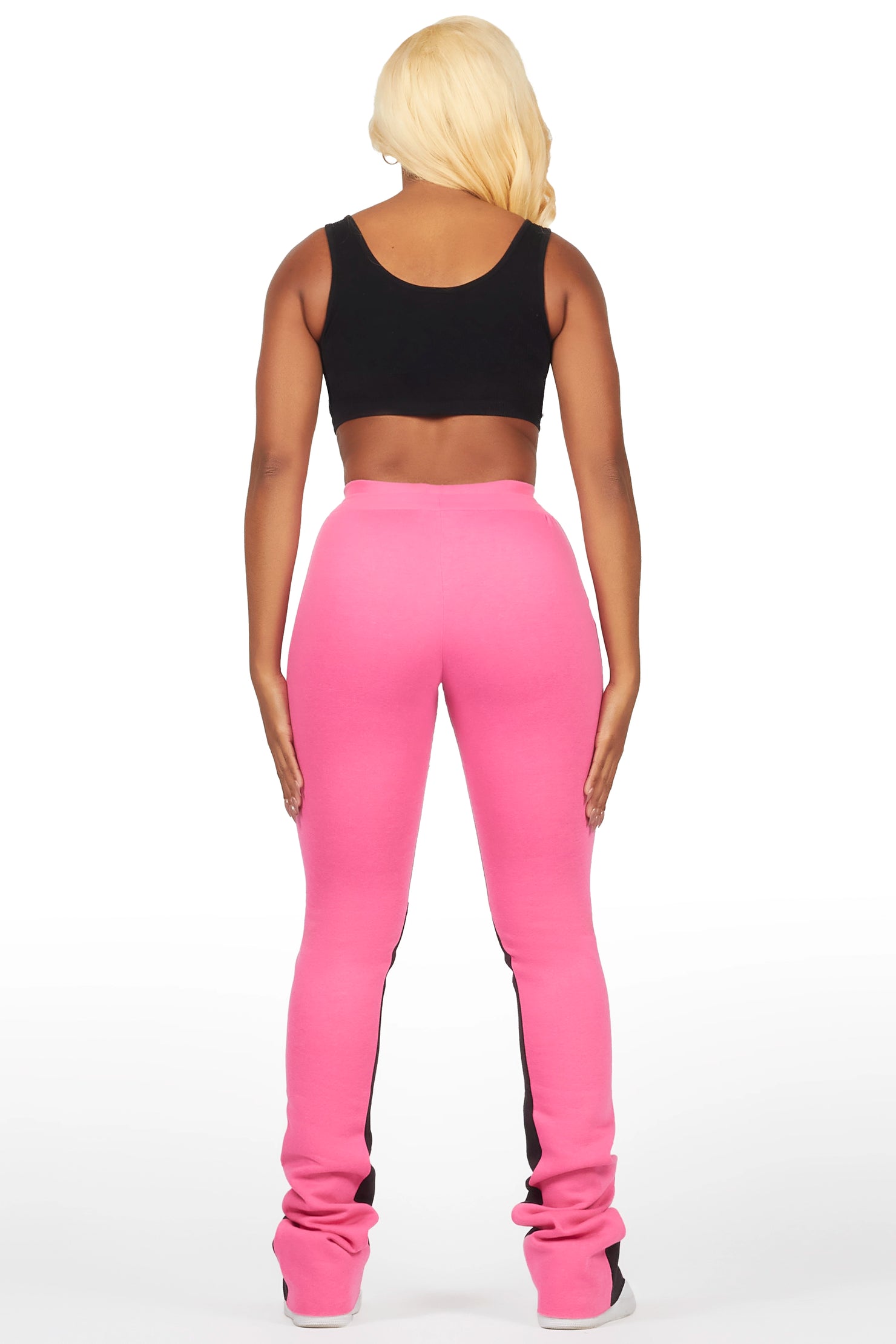 Karenthia Hot Pink Stacked Flare Pant