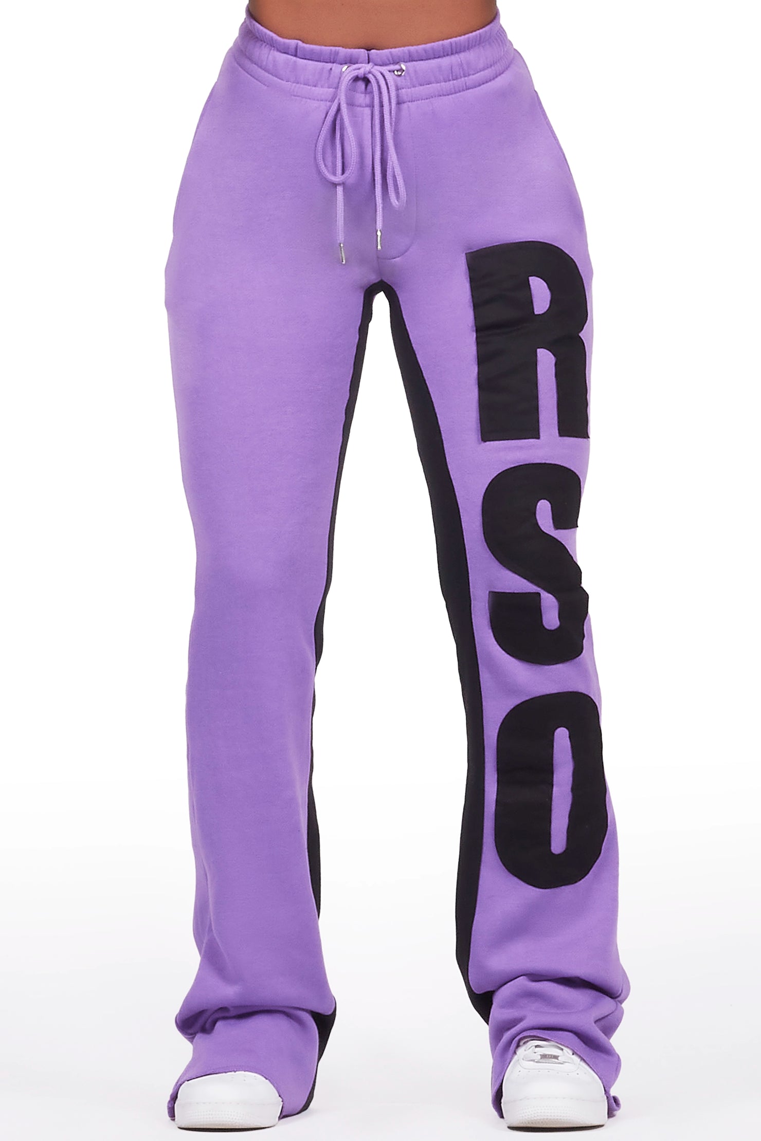Juatica Purple Baggy Stacked Track Pant