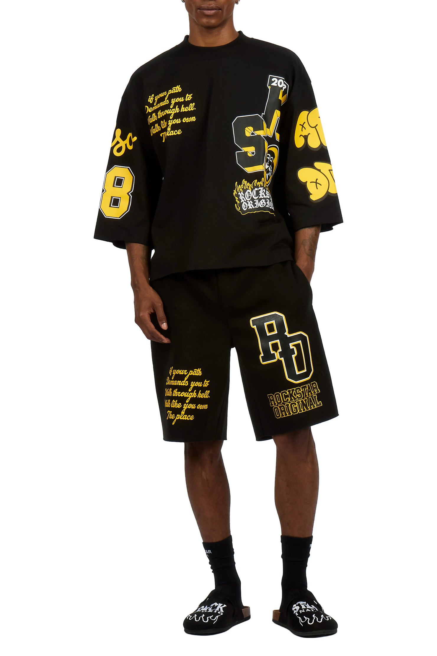 Leslaw Black T-Shirt/Short Set