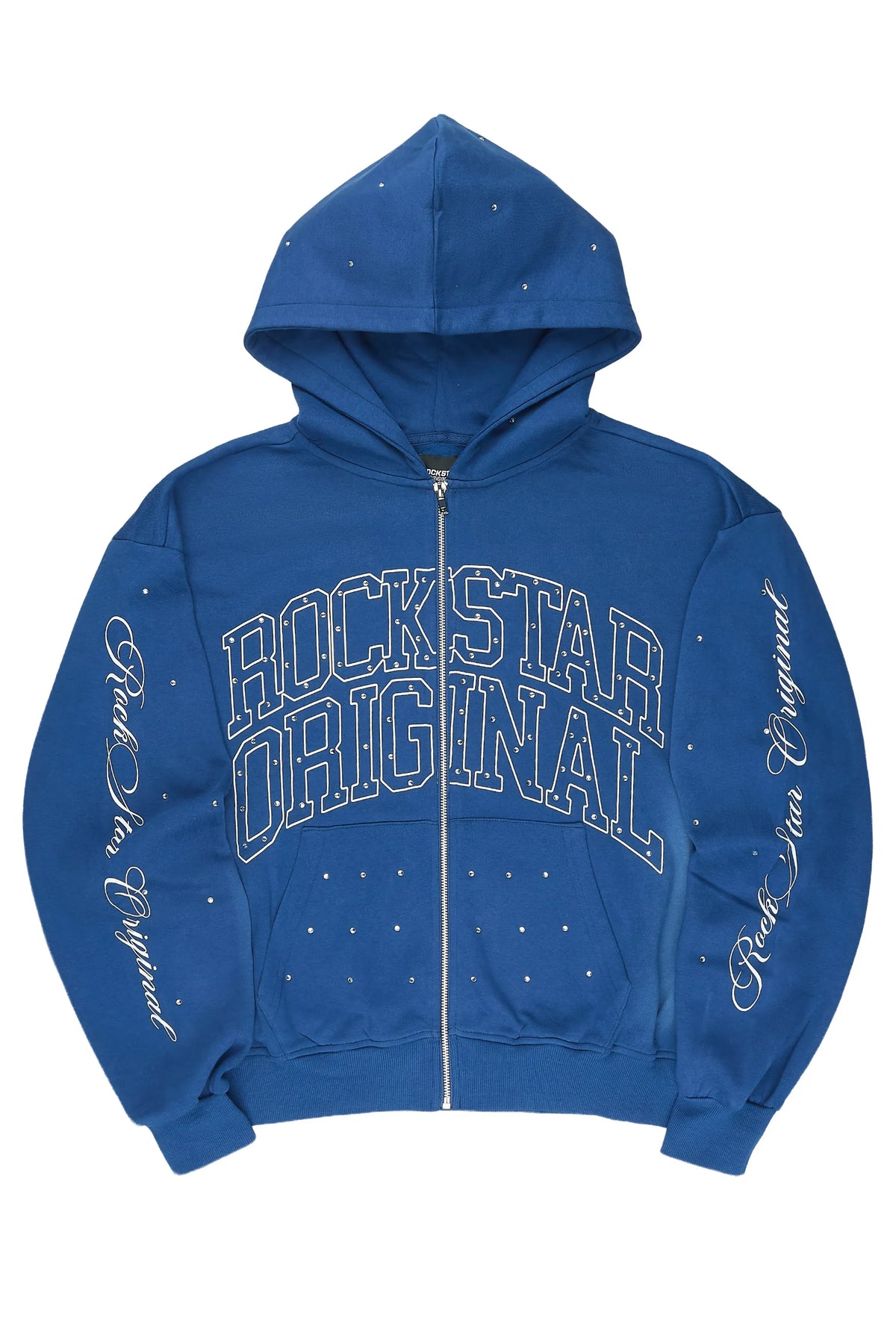 Alvina Navy Rhinestone Zip Up Hoodie