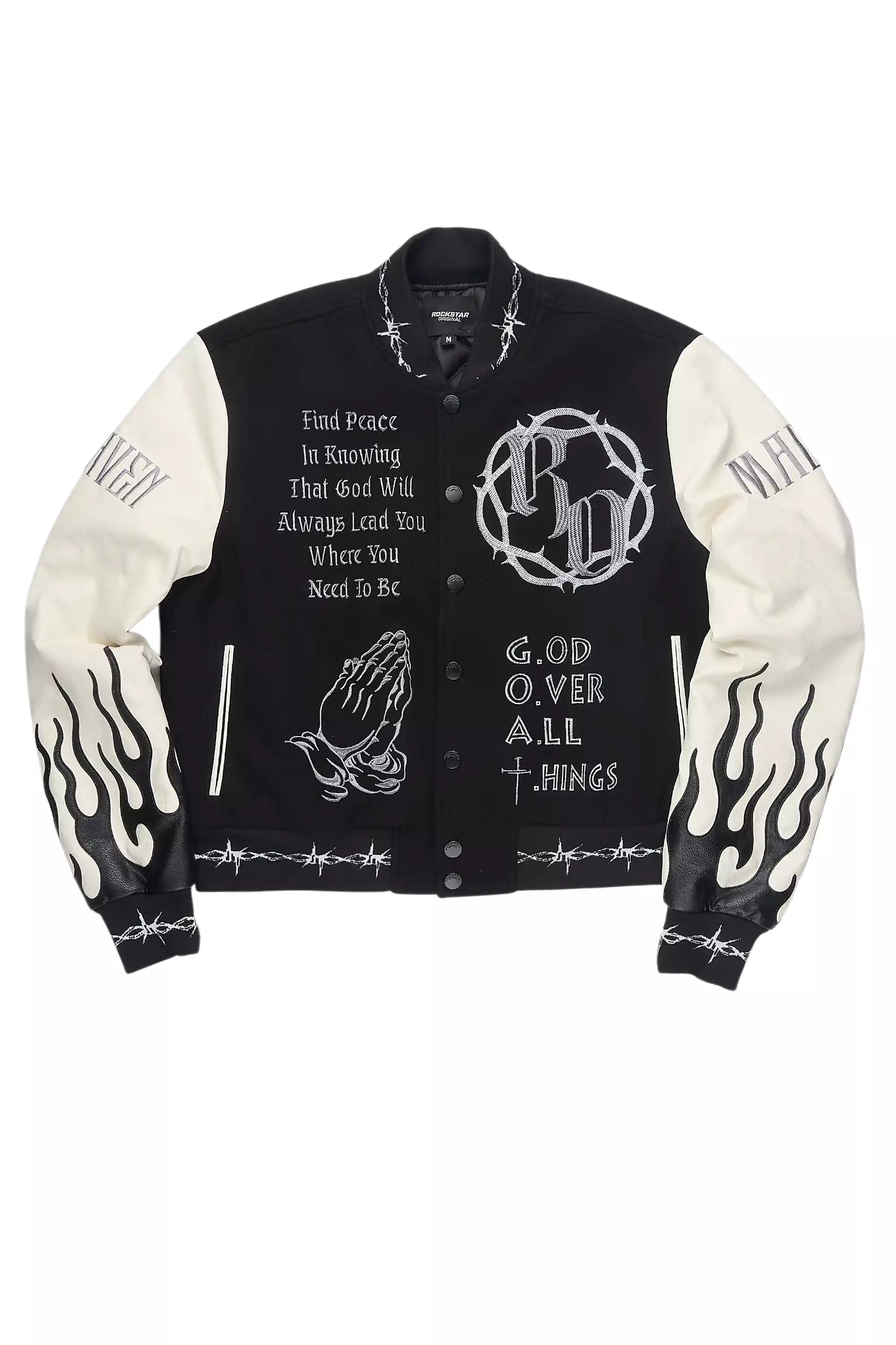 Yalanda Black Oversized Varsity Jacket