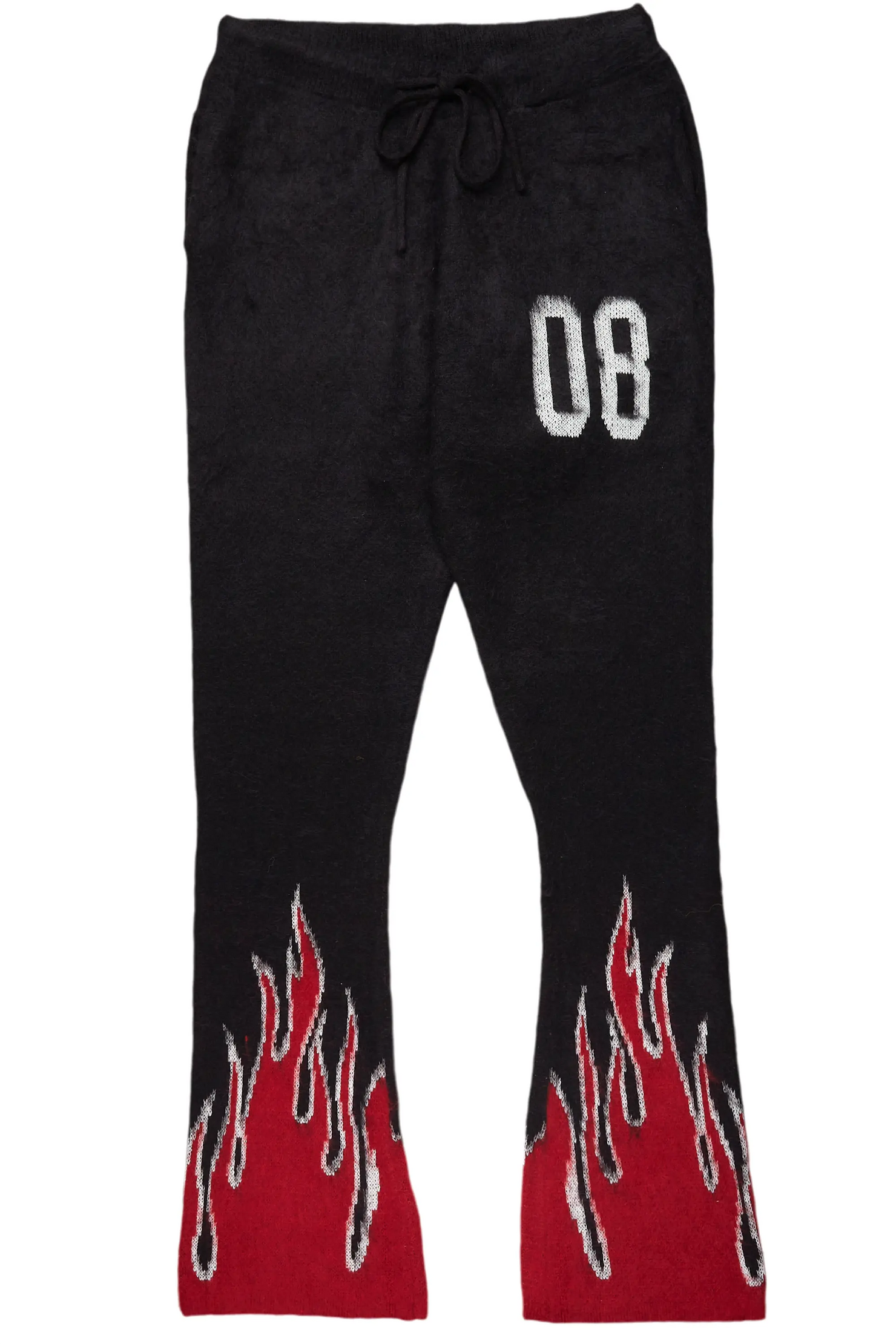 Holger Black/Red Graphic Stacked Flare Mohair Track Pant