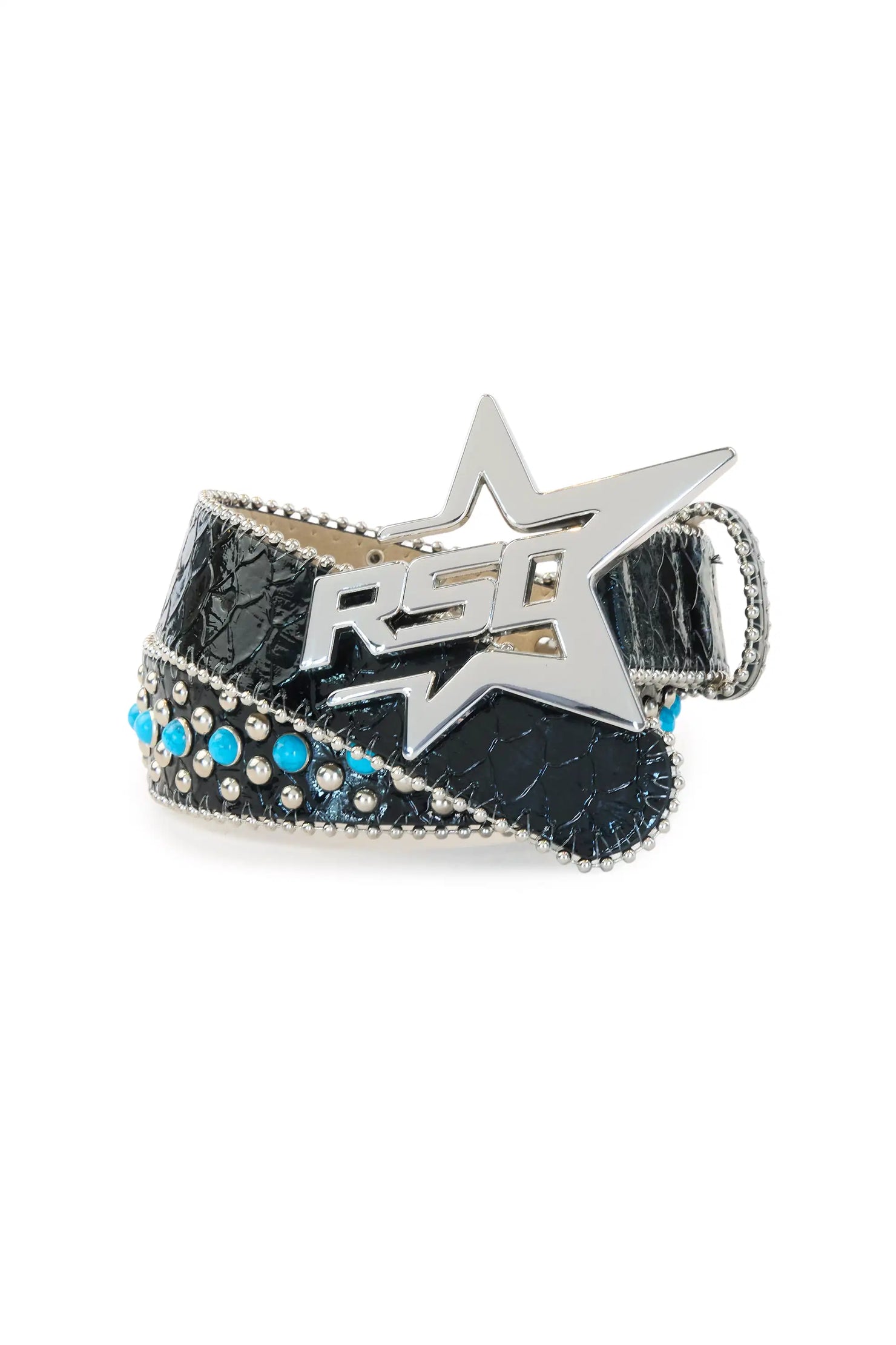 Boys Oakland Black/Aqua Rockstar Logo Belt