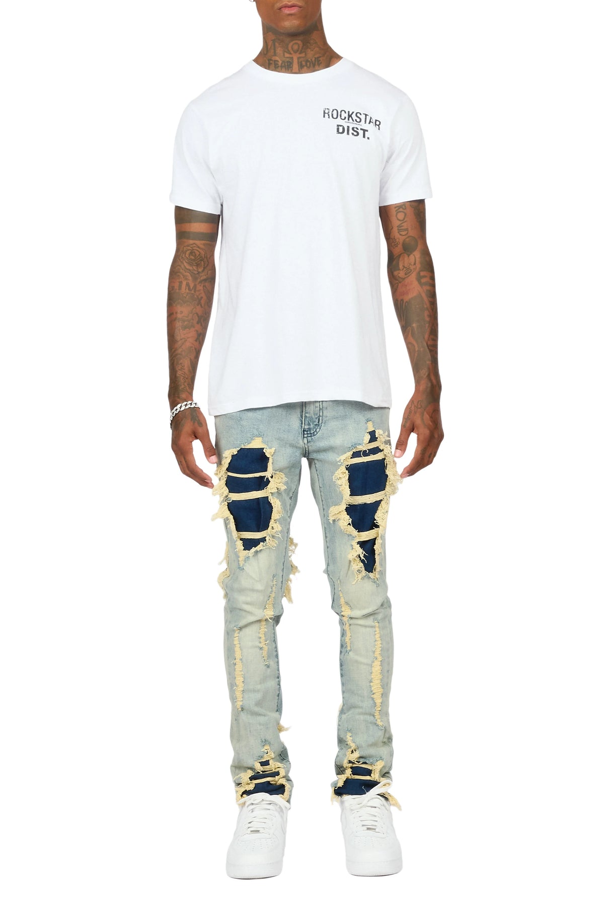 Fateh Light Blue Stacked Flare Jean
