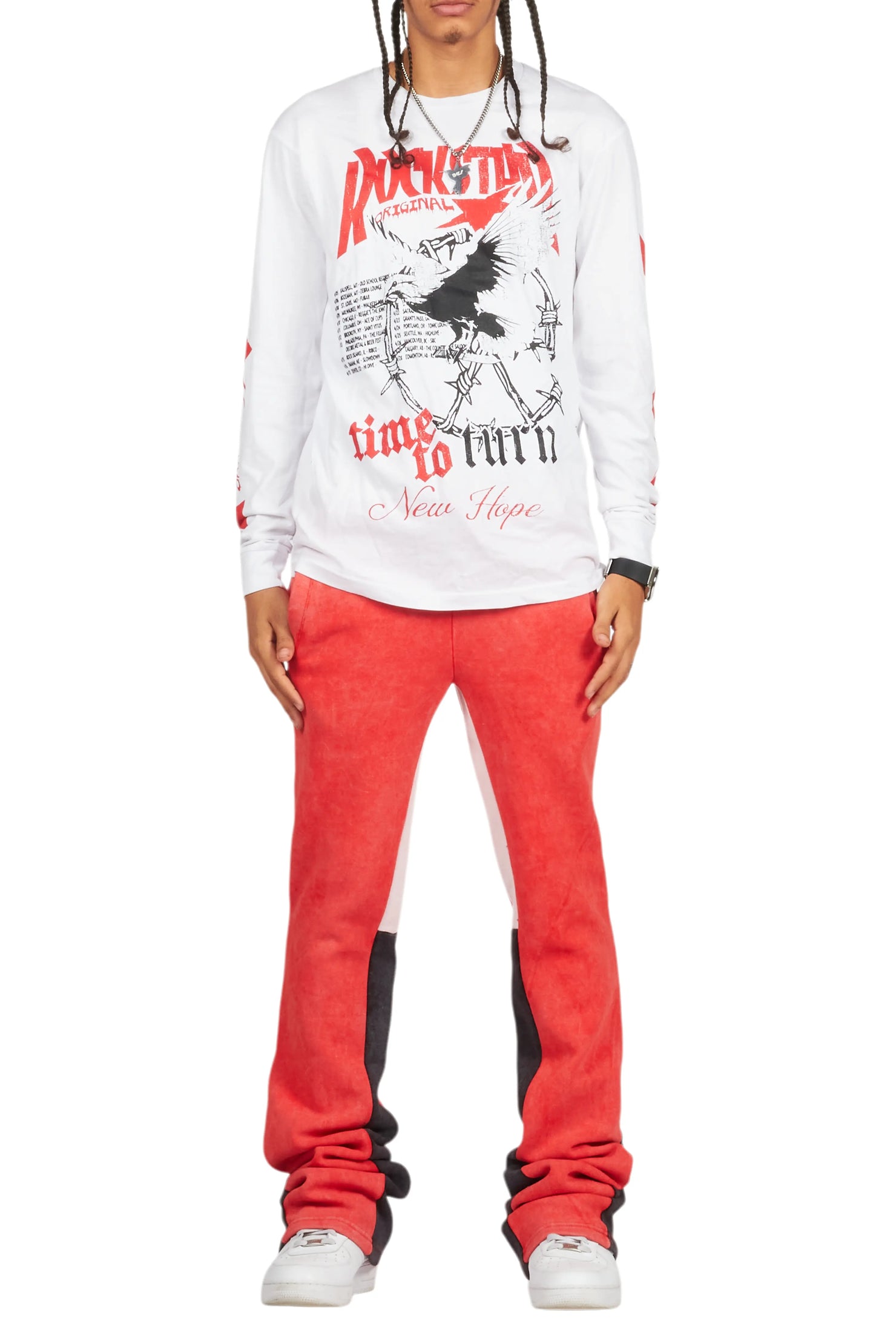 Burial Long Sleeve T-Shirt/Stacked Baggy Track Set