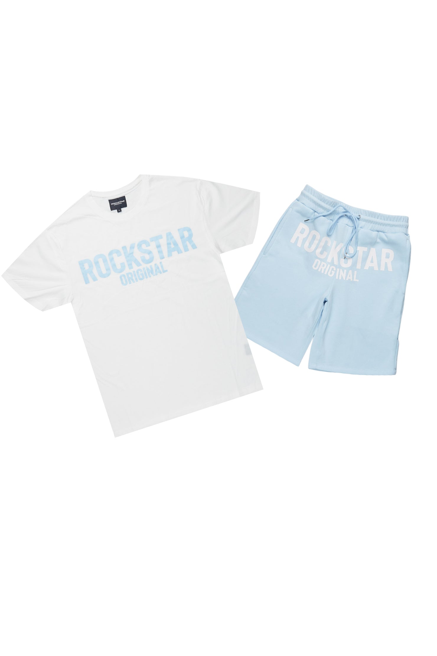 Sana White/Blue Short Set