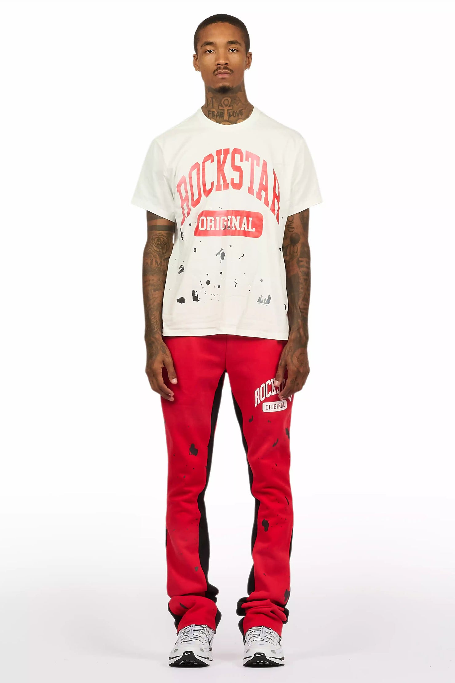 Rainer Red T-Shirt/Stacked Flare Track Set
