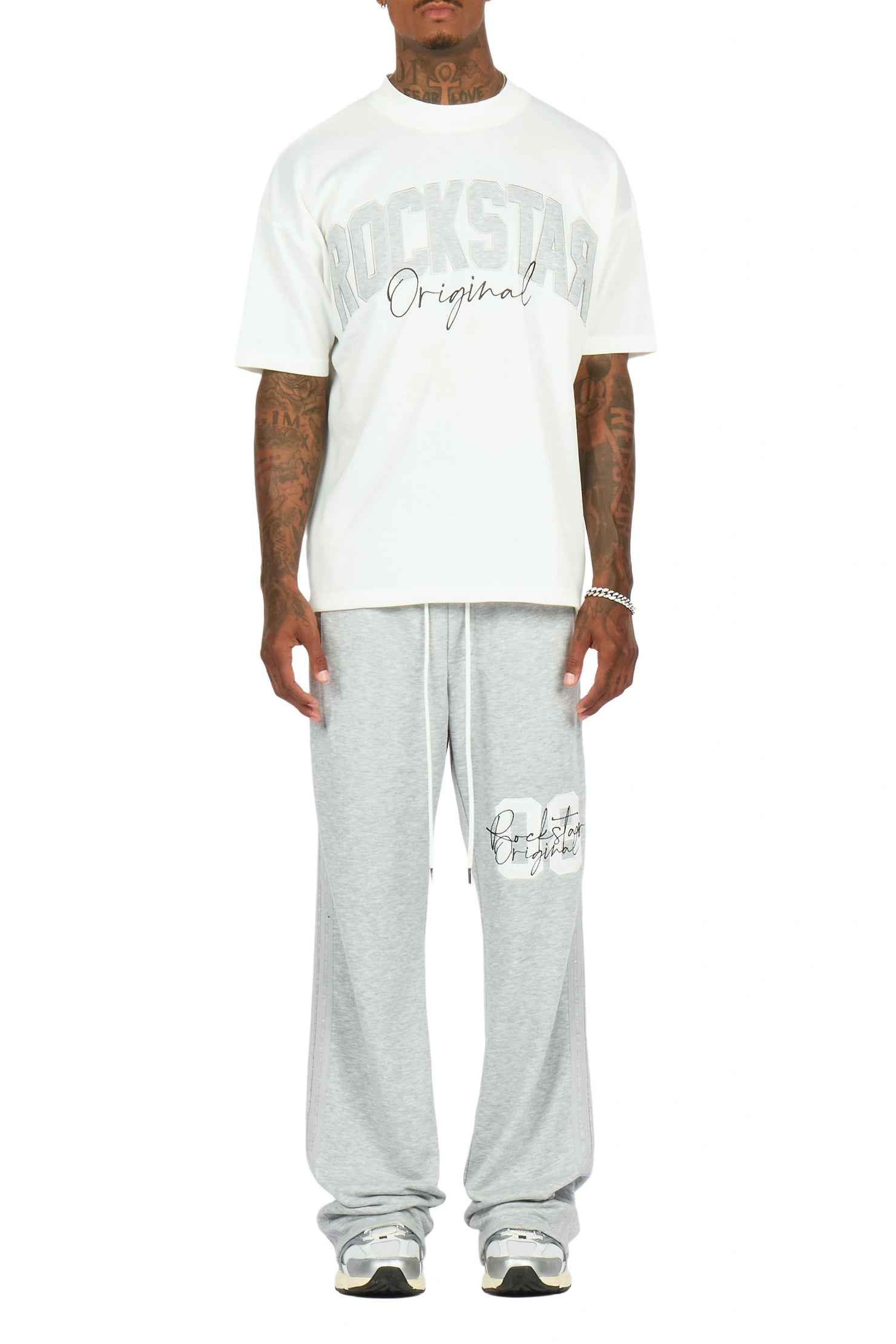 Zymir Heather Grey French Terry Chenille Tee/ French Terry Relaxed Track Set