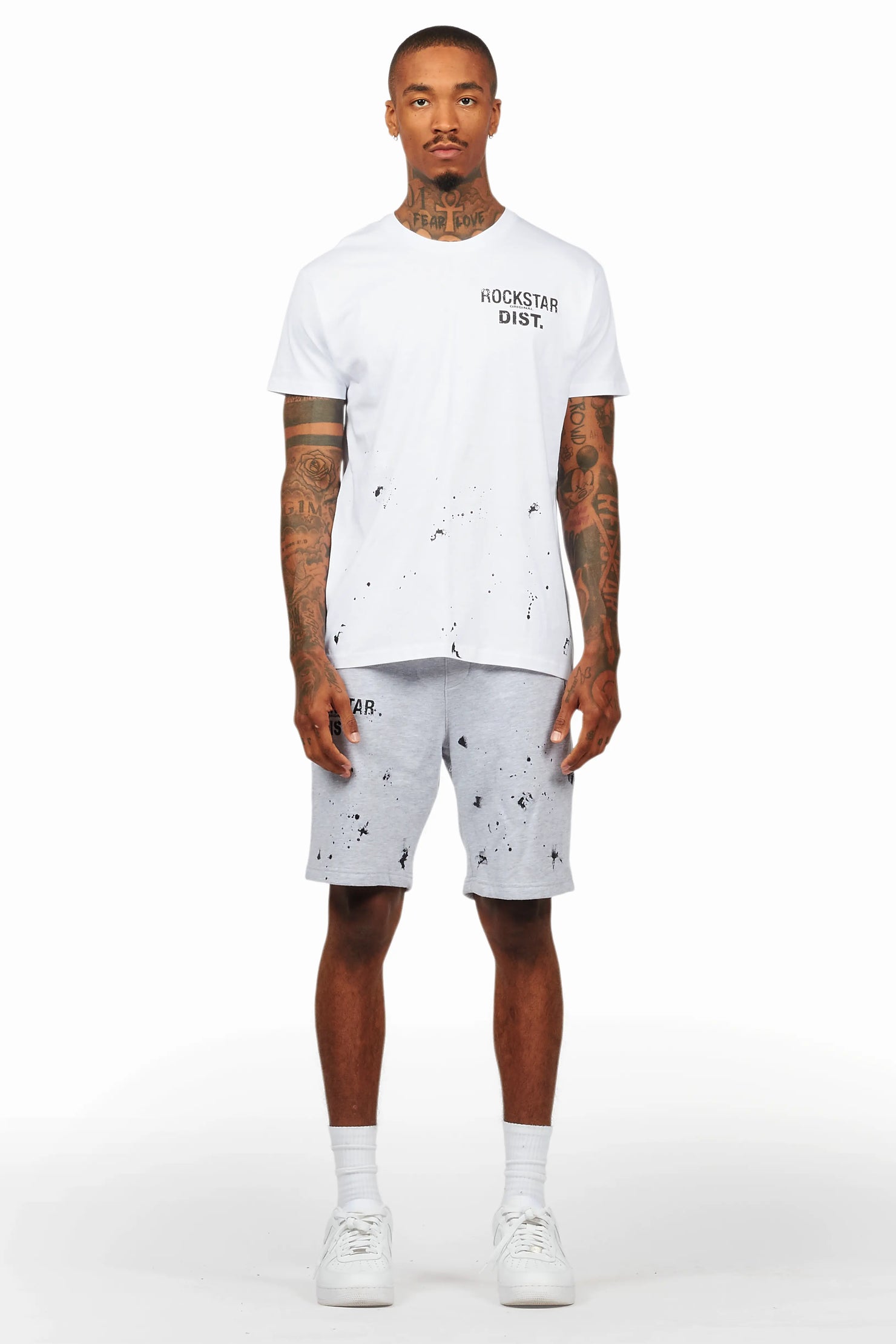 Raffer White/Grey T-Shirt/Short Set