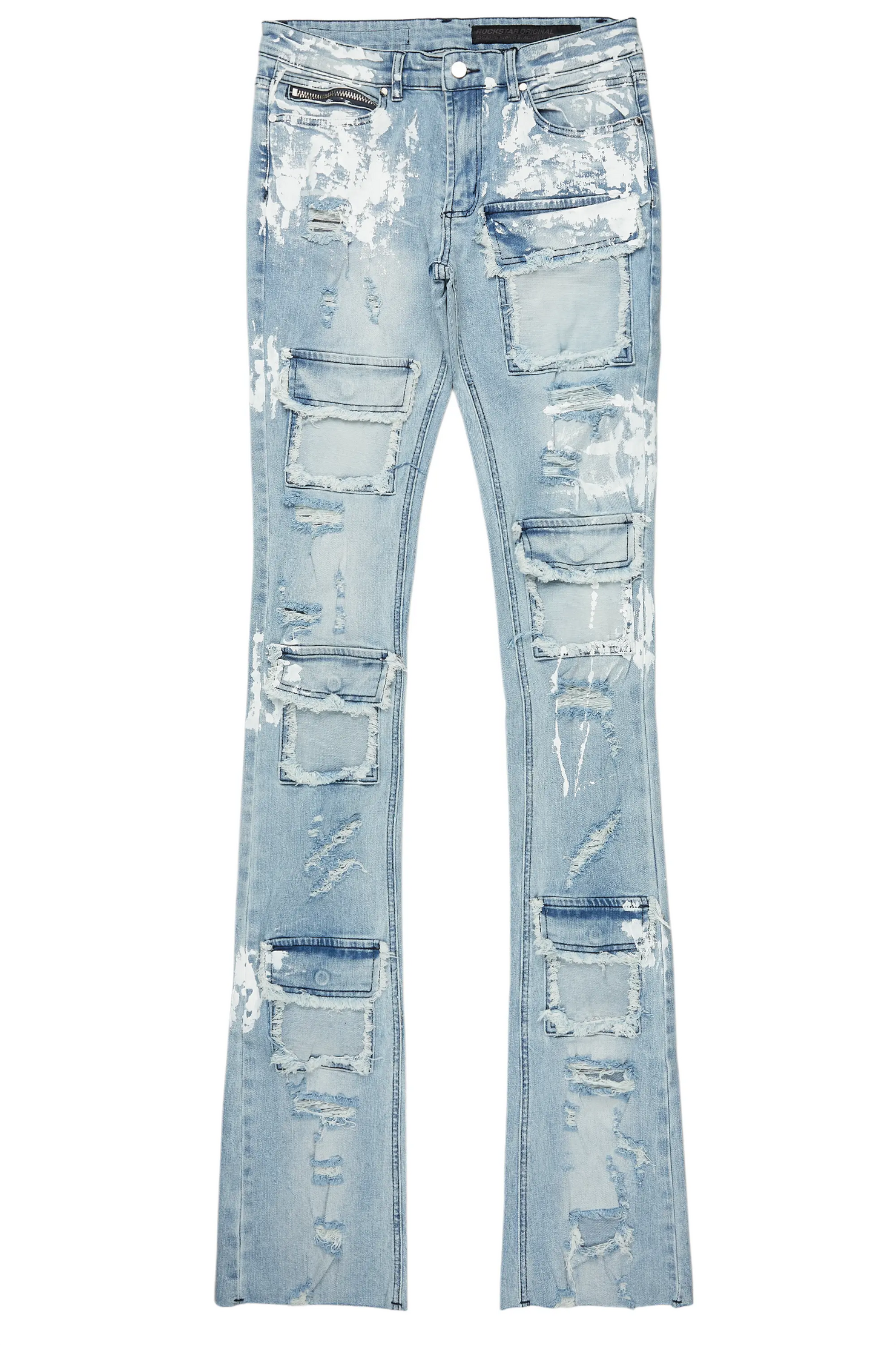 Edan Blue Painter Super Stacked Flare Jean
