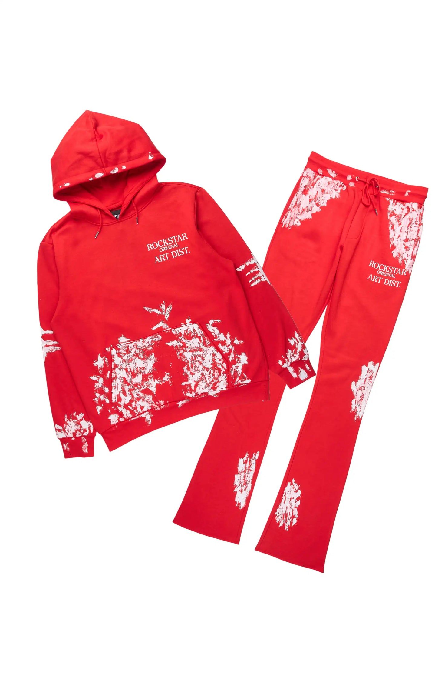 Filip Red Hoodie/Stacked Pant Track Set