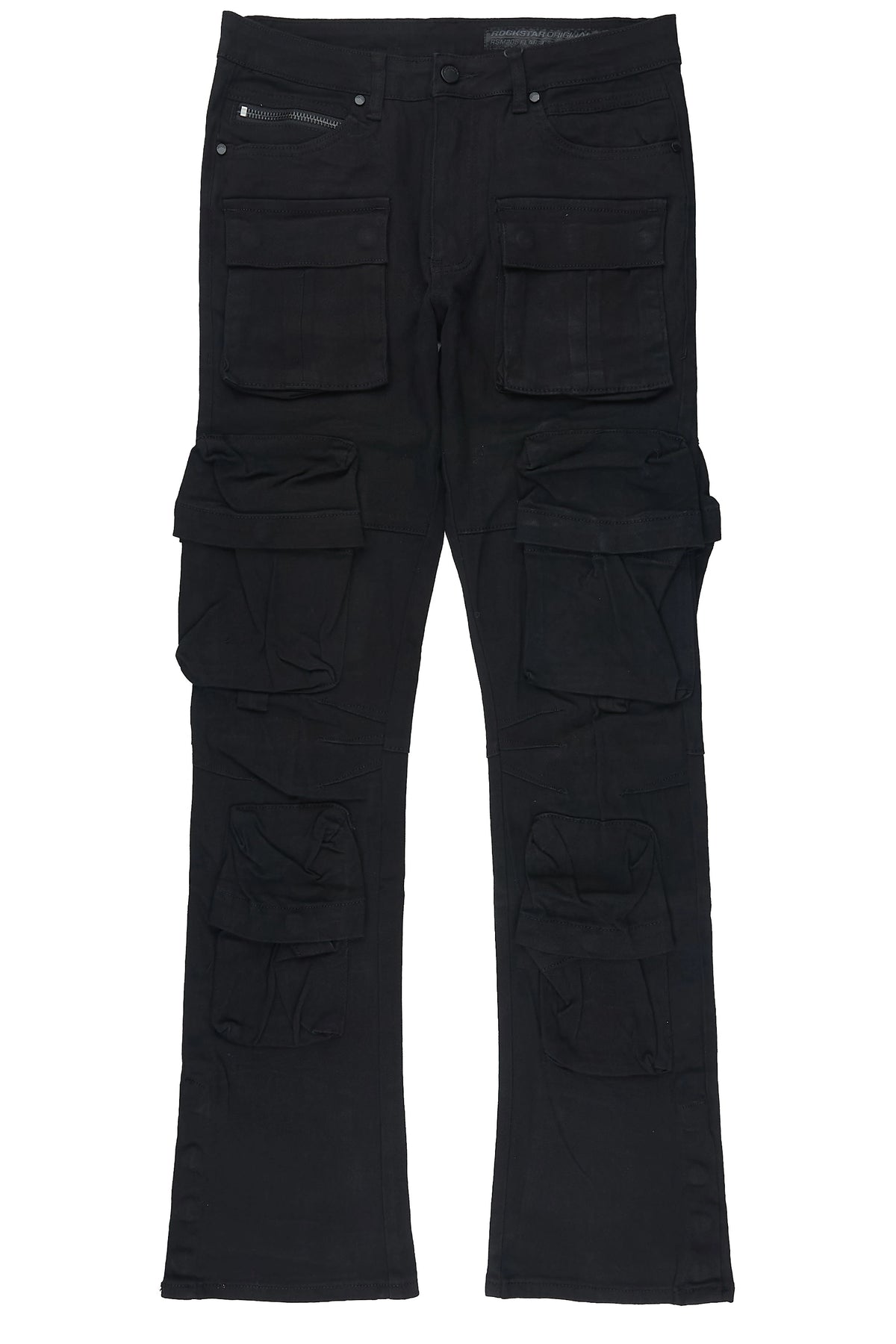 Shepard Black Cargo Stacked Flare Jean