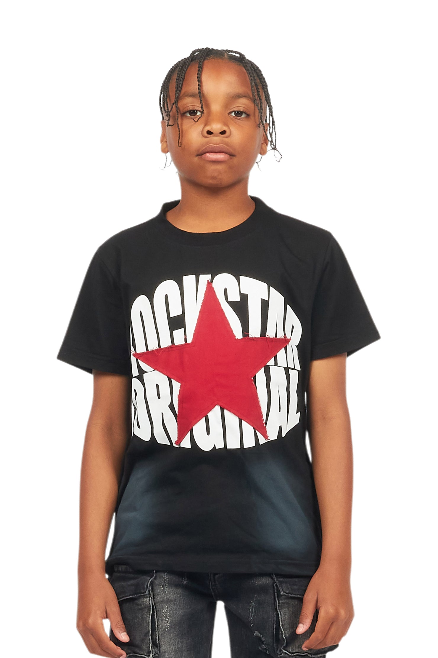 Boys Ezra Vintage Black Graphic T-Shirt