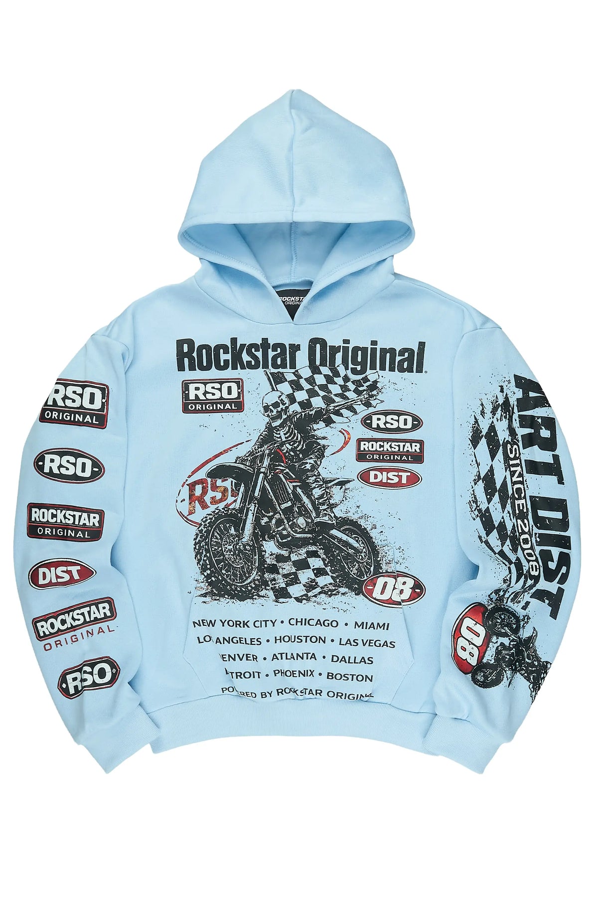 Boys Ryatt Light Blue Graphic Hoodie