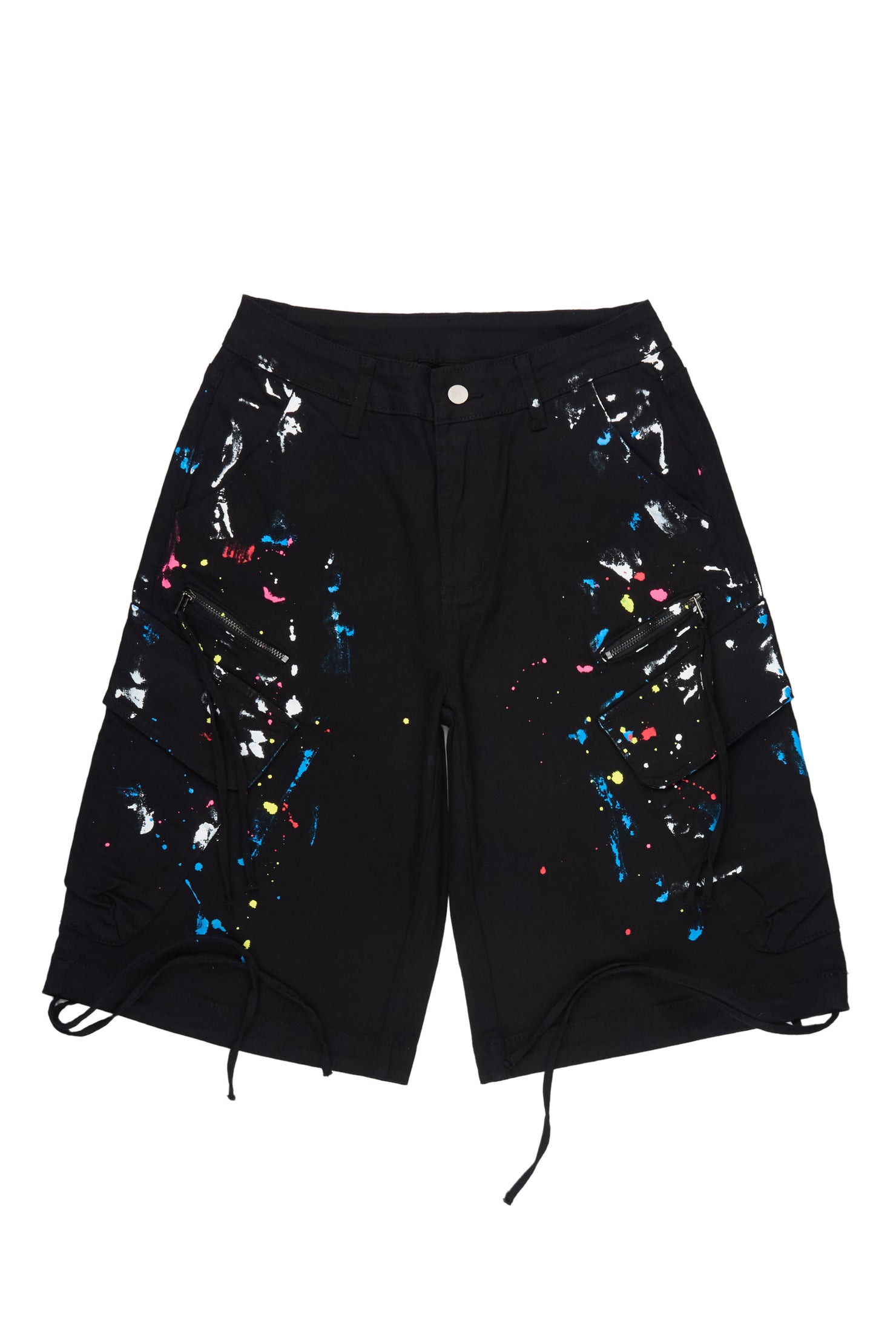Shavelle Black Painted Denim Jort