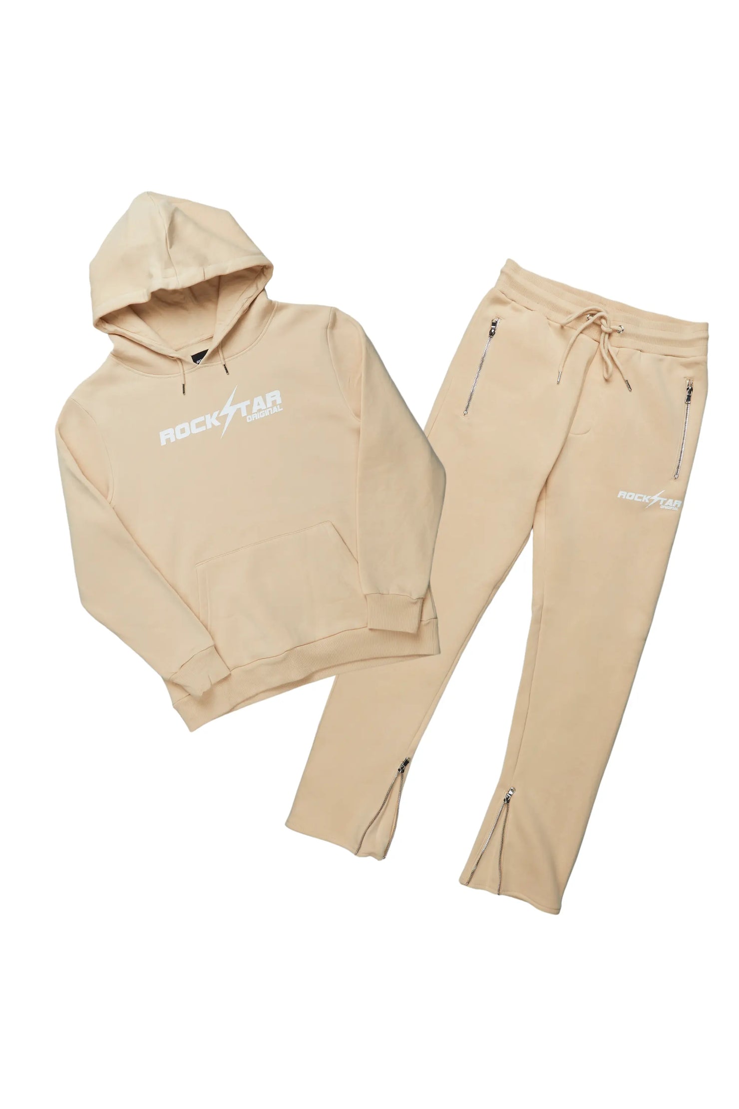 Rory Beige Hoodie Slim Fit Track Set