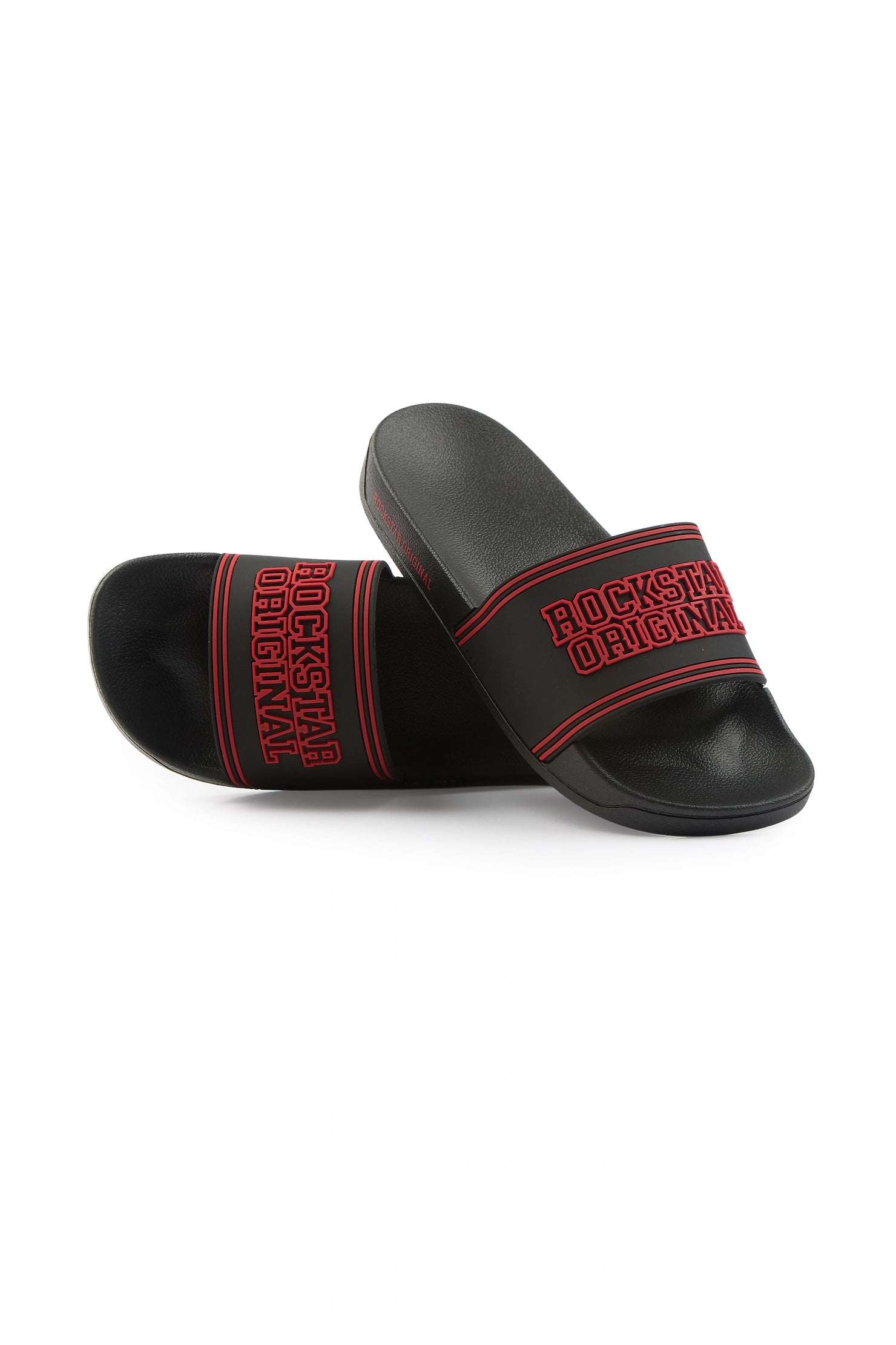 Boys Hooper Black/Red Slides
