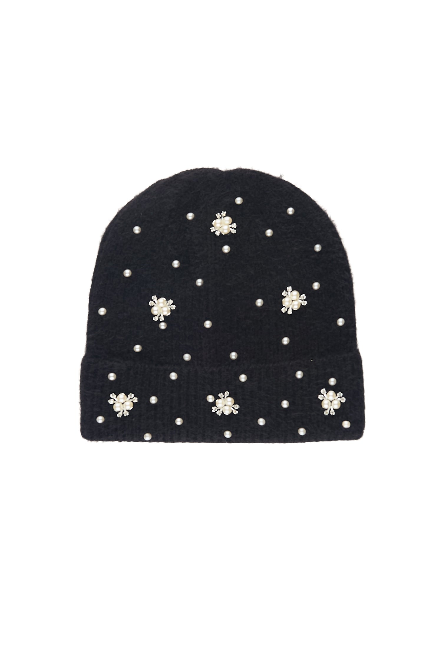 Shania Black Rhinestone Beanie