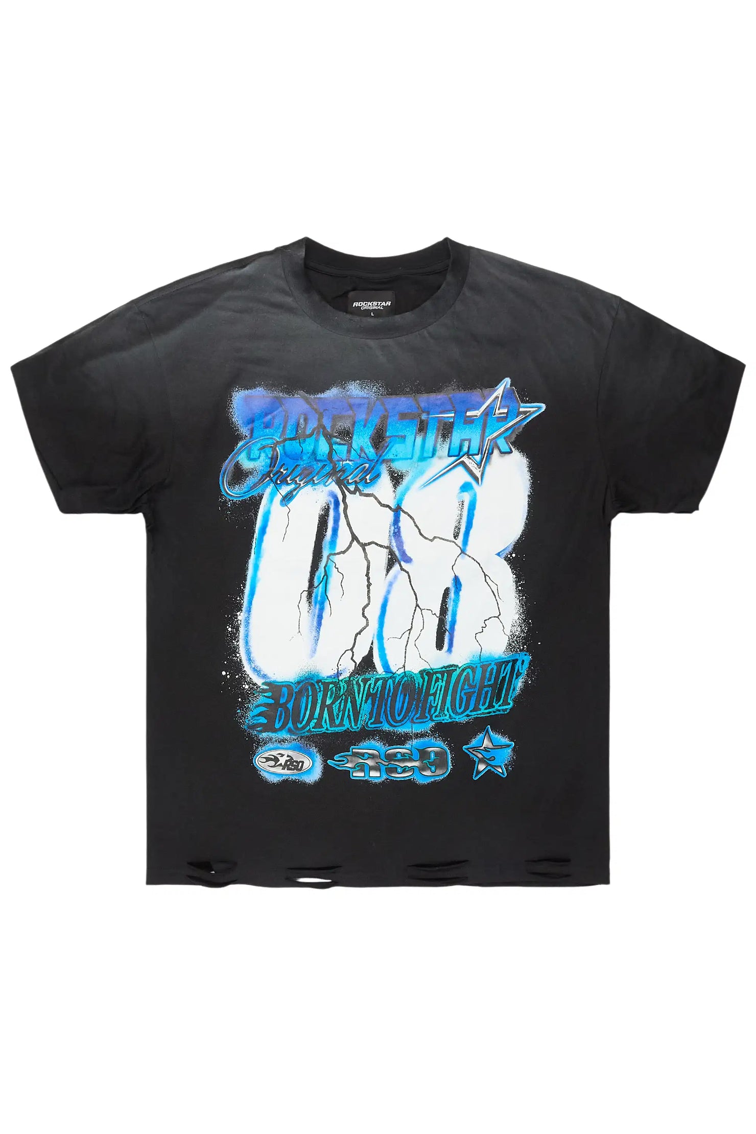 Vaelox Black Oversized Graphic T-Shirt