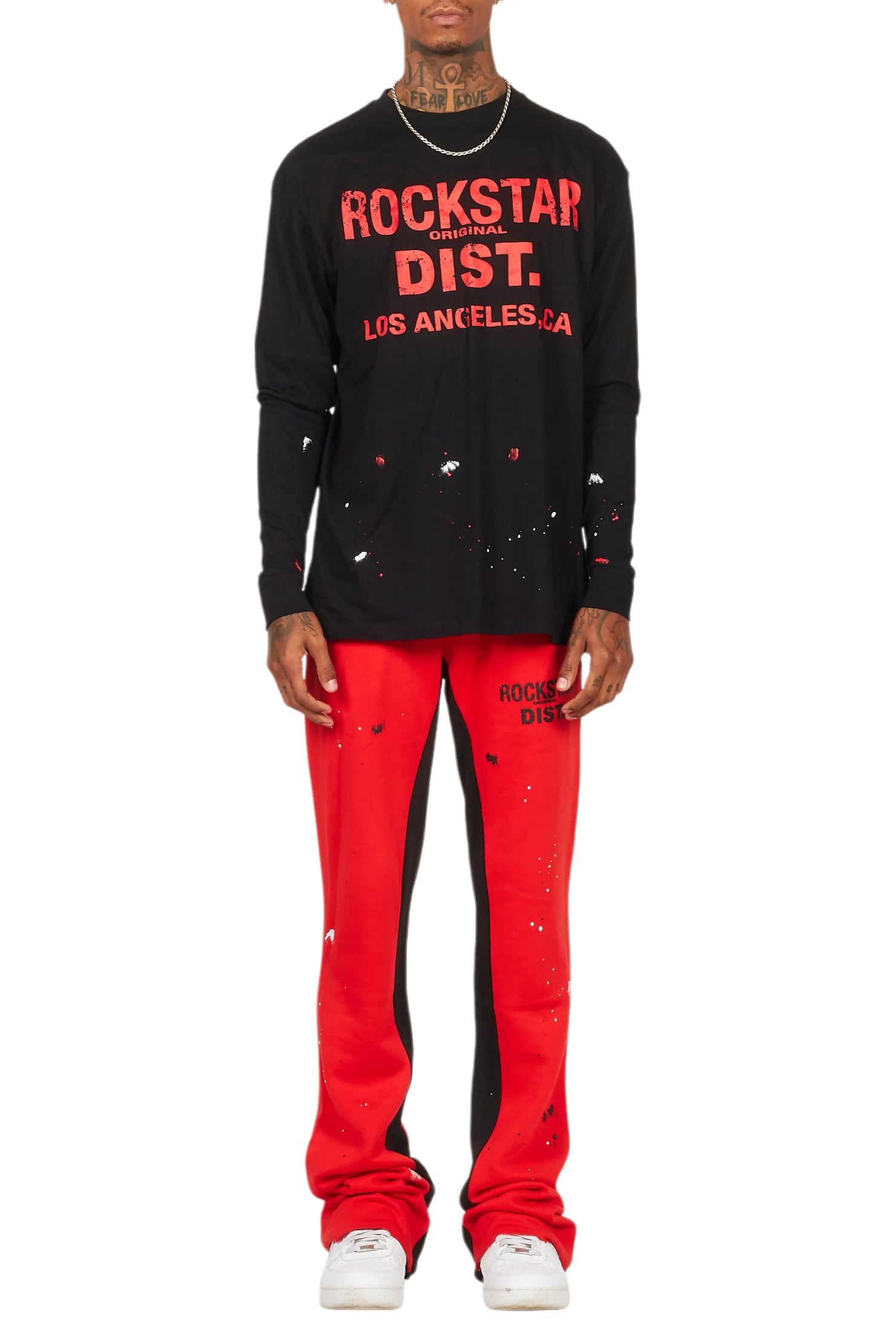 Scottie Red/Black Long Sleeve T-Shirt/Baggy Pant Set