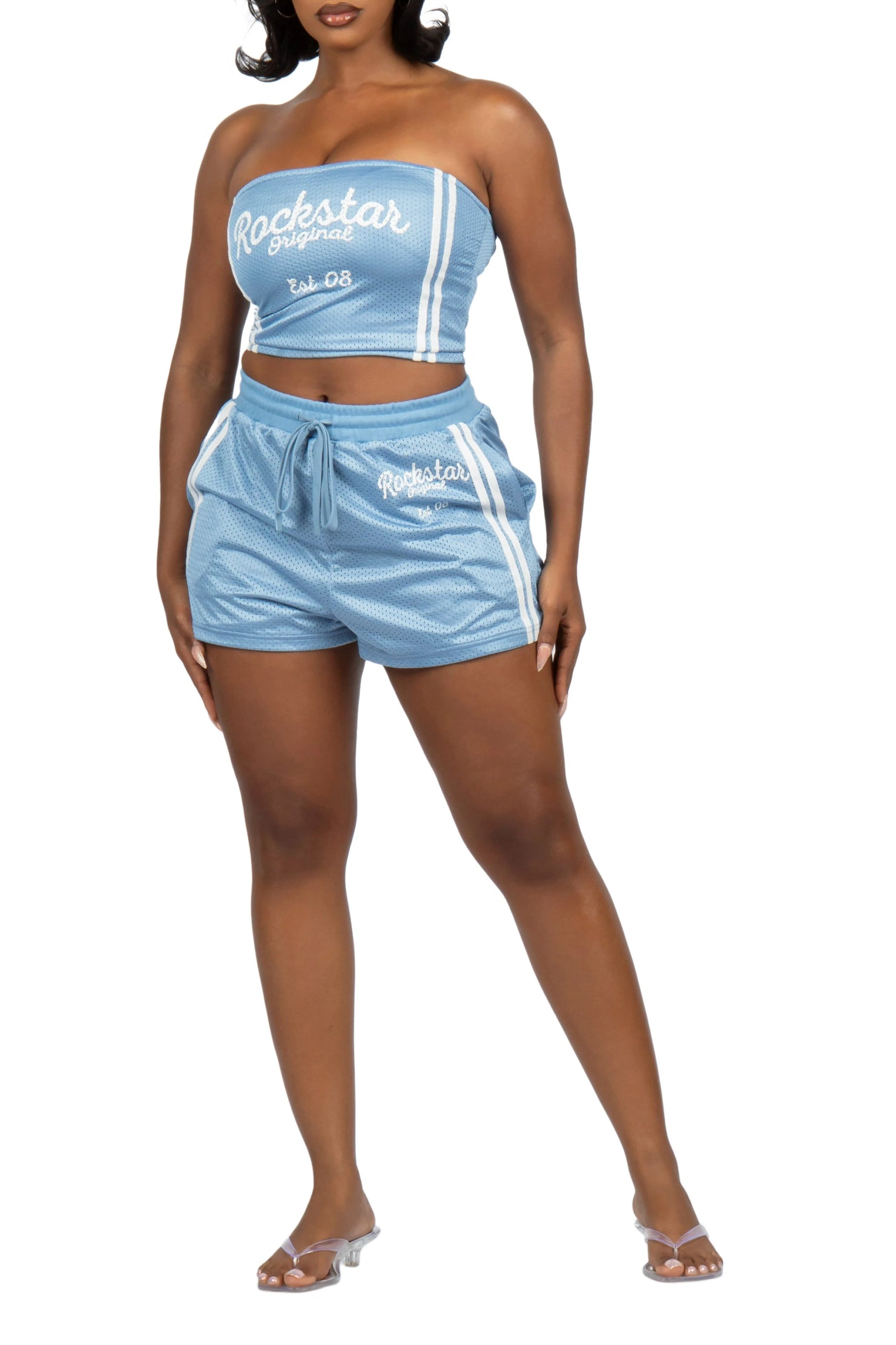Nikkyta Blue Jersey Tube Short Set