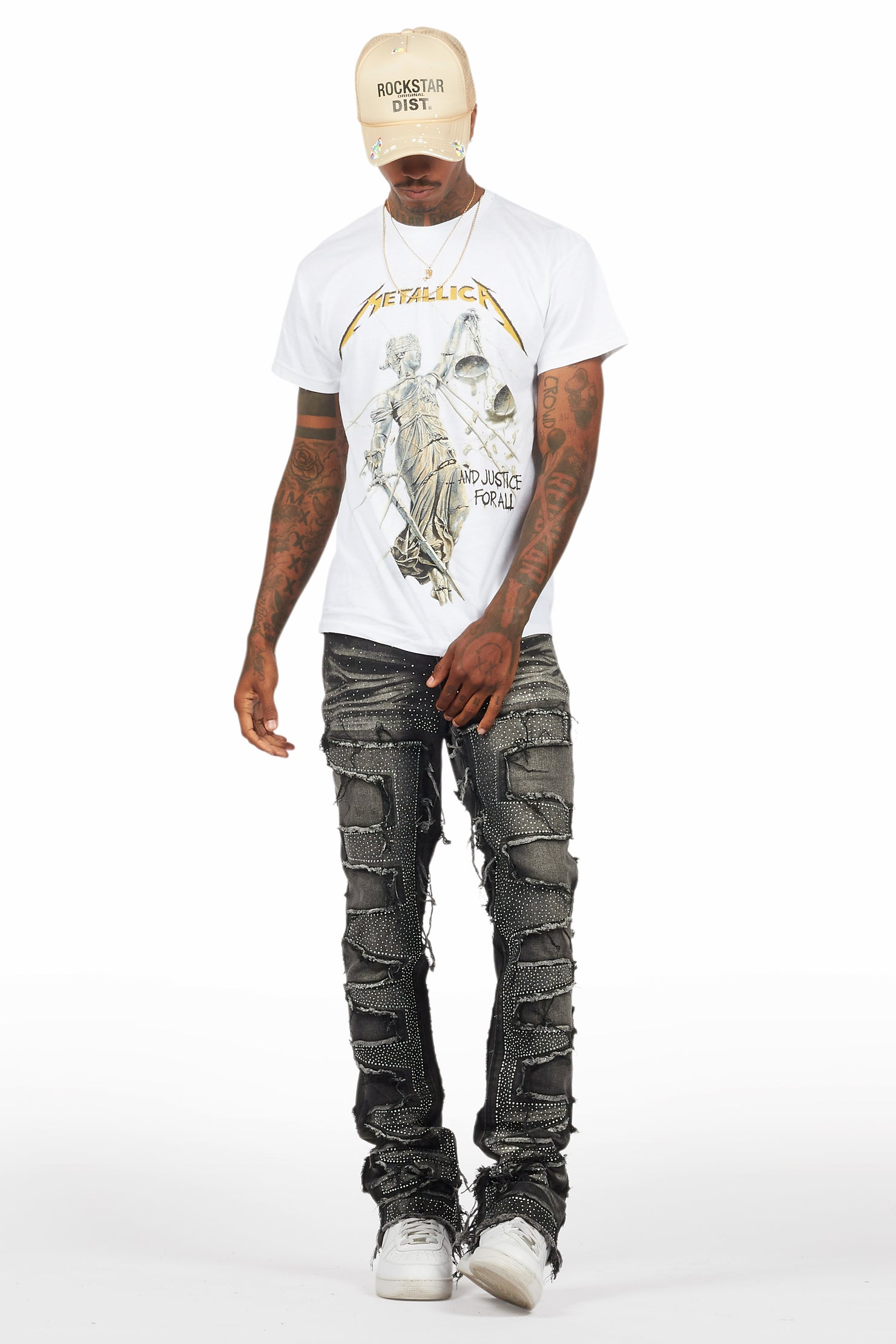 Metallica Justice For All White/Black Graphic T-Shirt