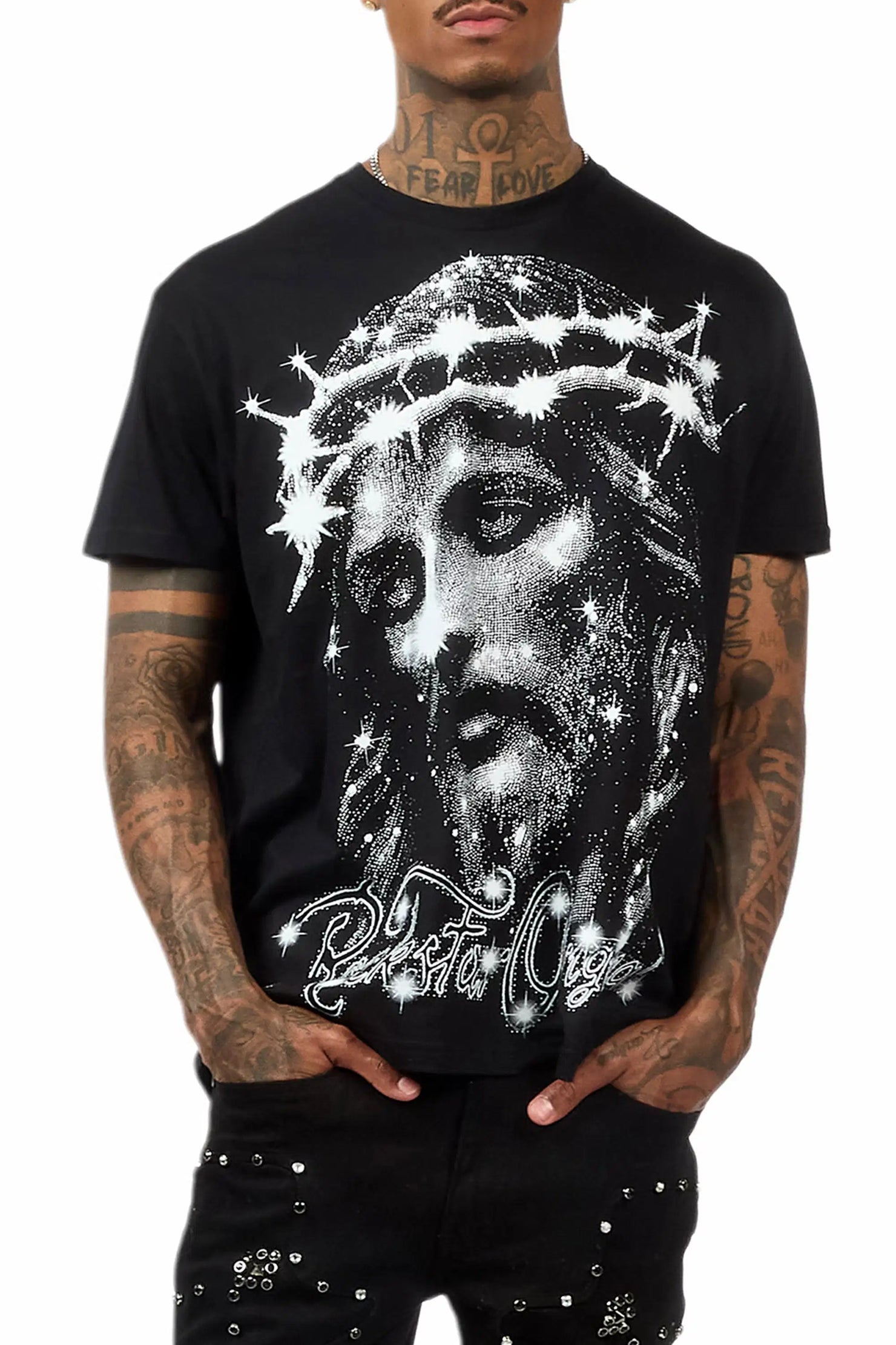 Zayir Black Oversized Graphic T-Shirt