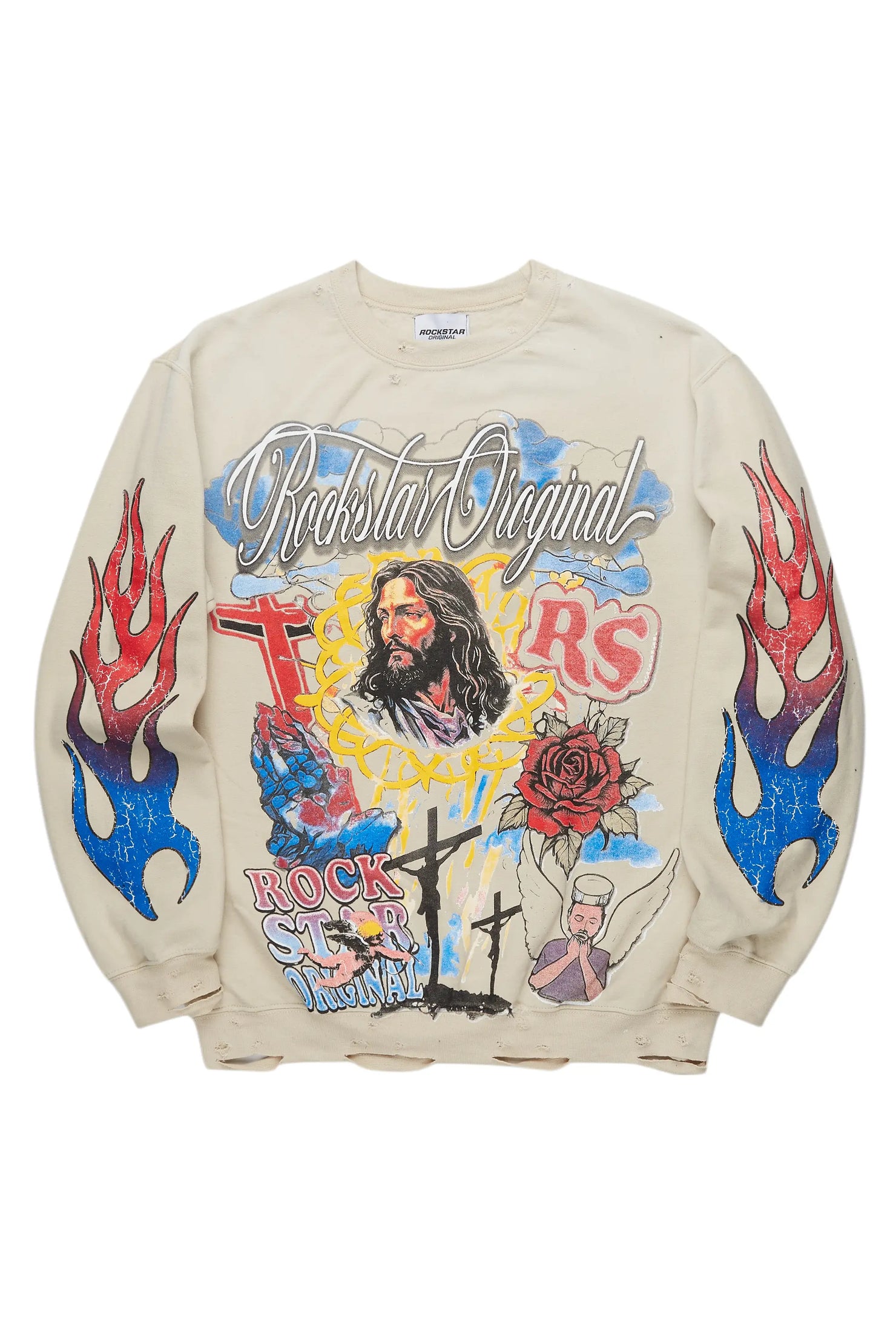 Tadashi Beige Graphic Crewneck