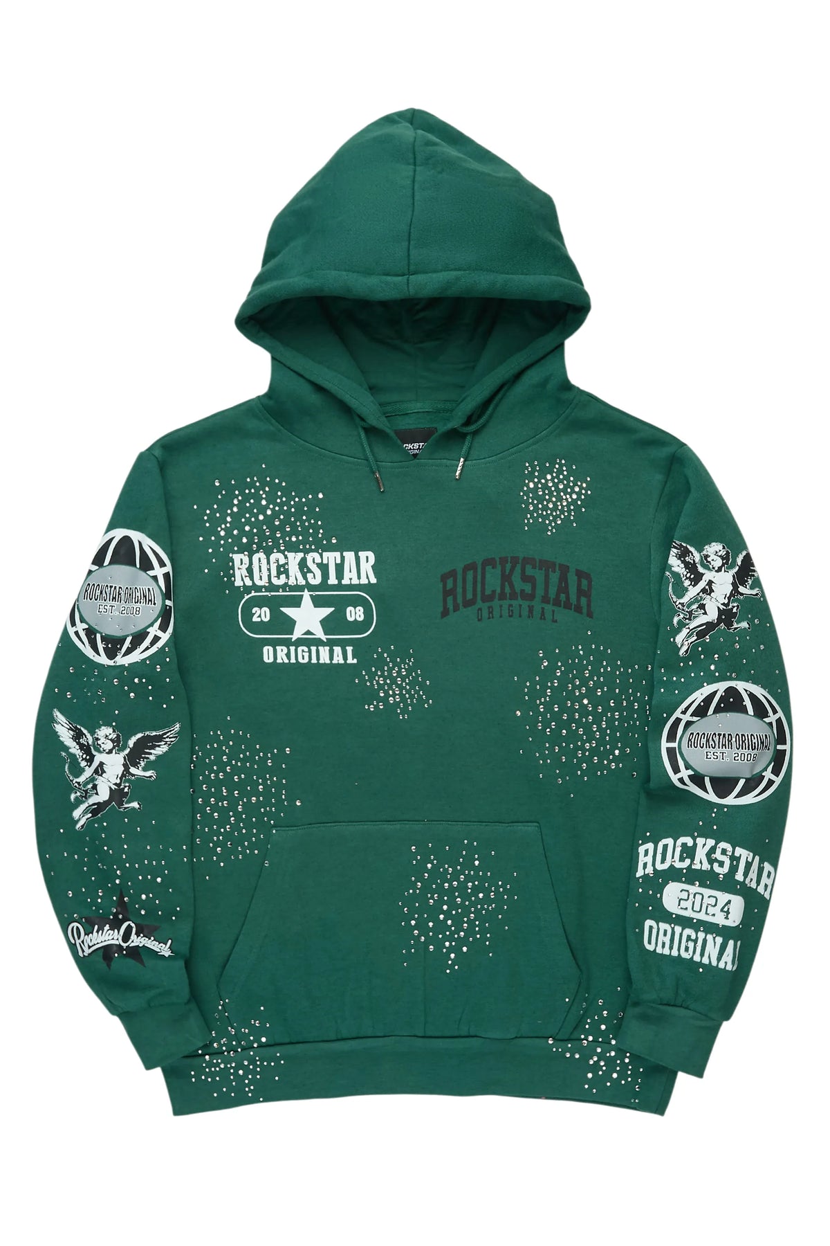 Gutta Hunter Green Rhinestone Graphic Hoodie