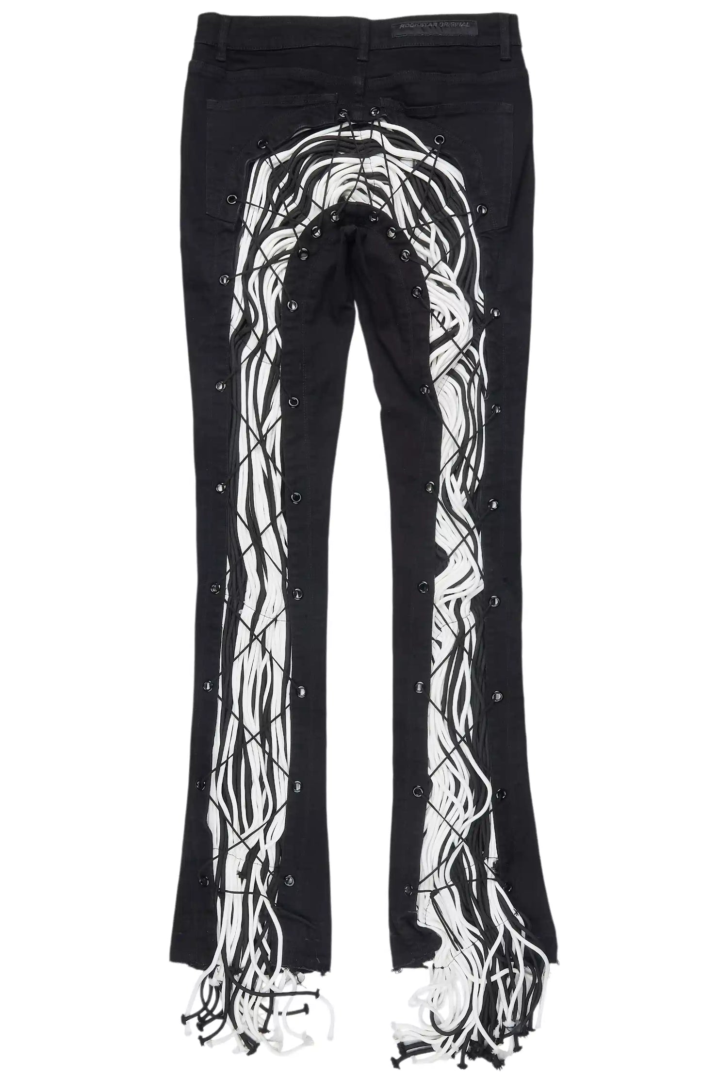 Ottiana Black Stacked Flare Jean