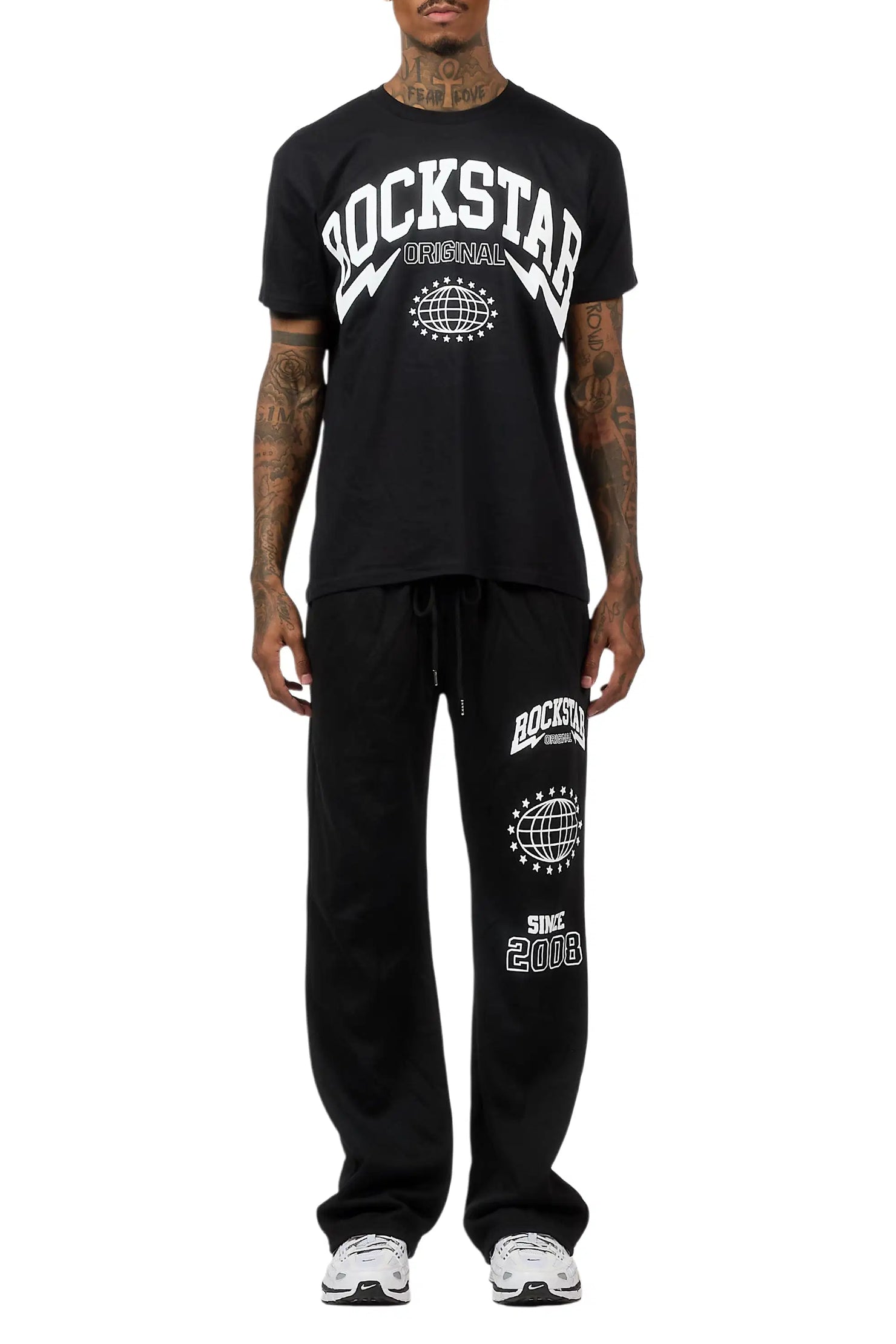 Stori Black/White T-Shirt/ Relaxed Track Set