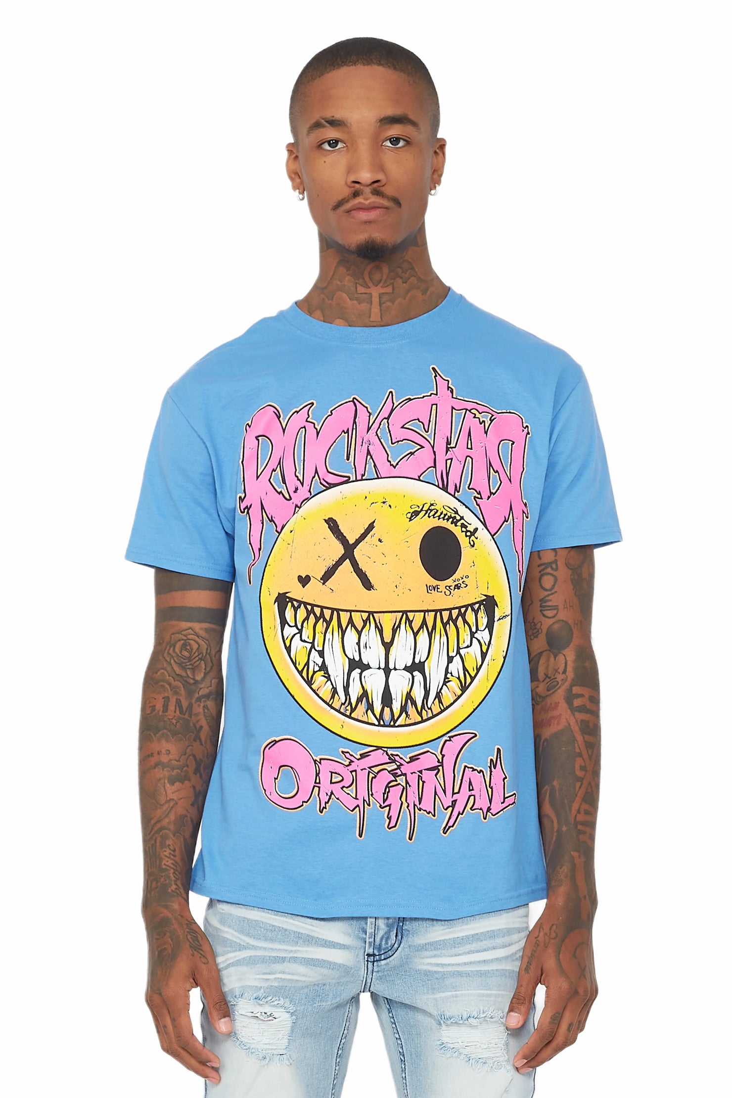 Fraust Blue Graphic T-Shirt