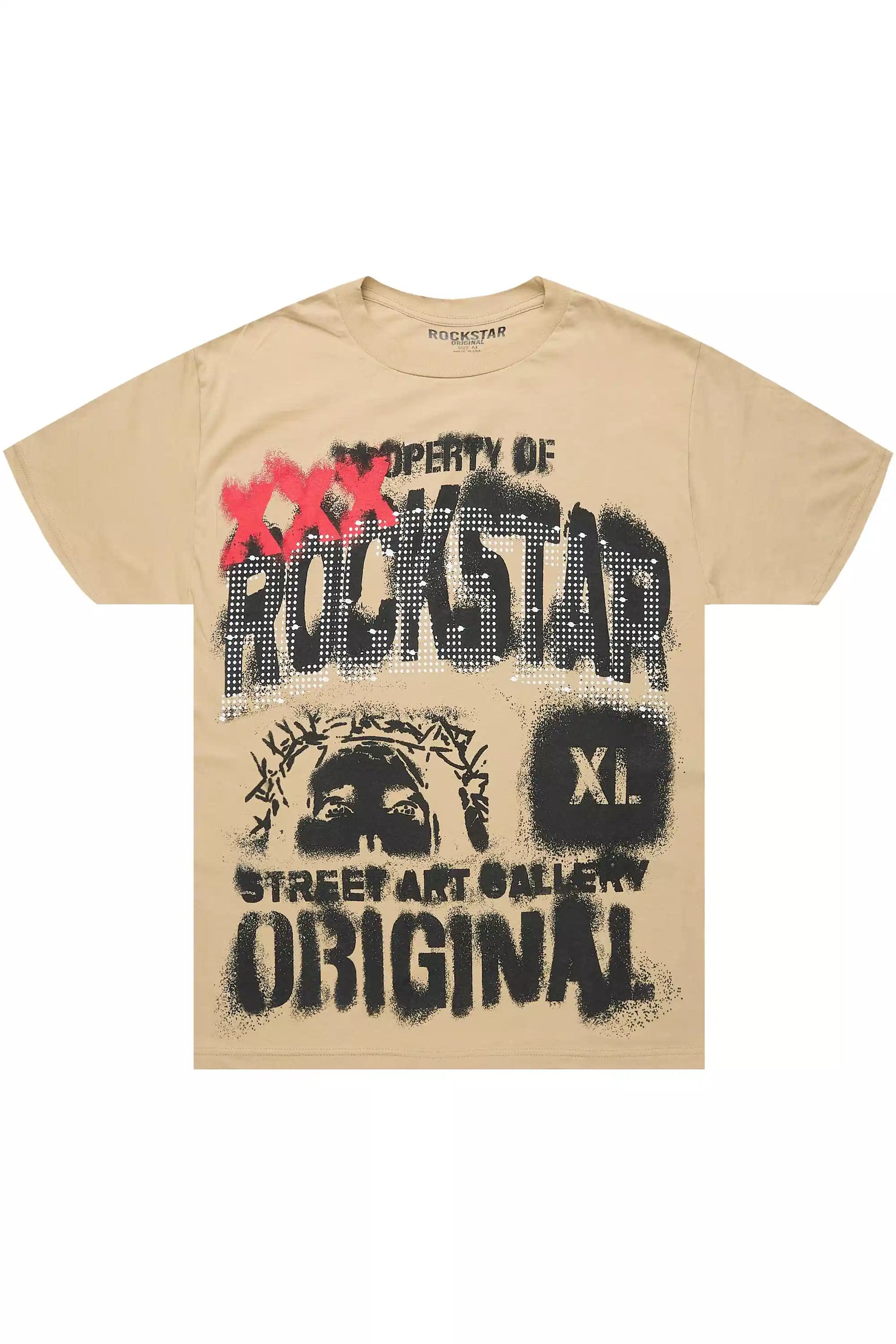 Kyo Beige/Black Oversized Graphic T-Shirt