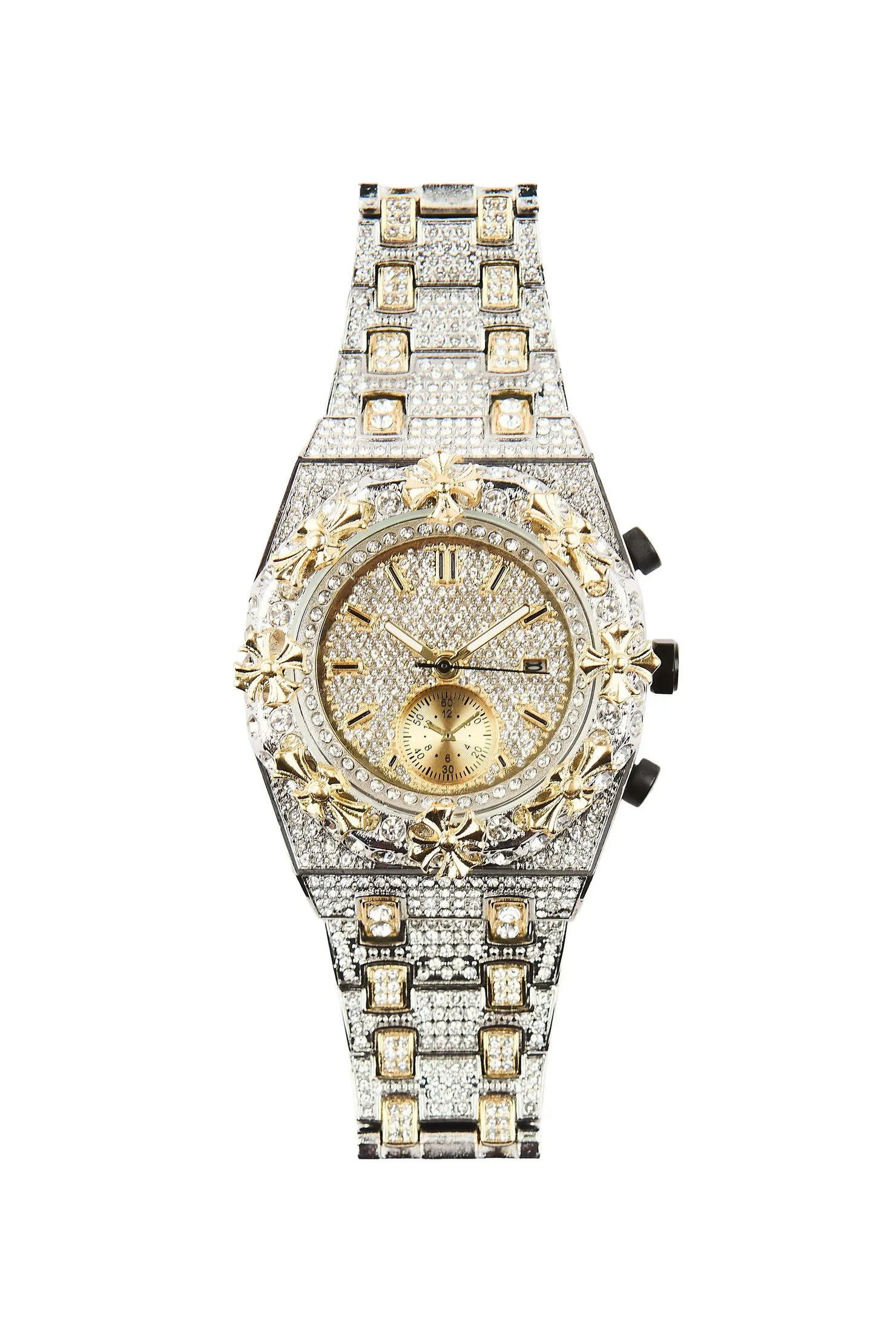 Vachero Silver/Gold Bling Watch