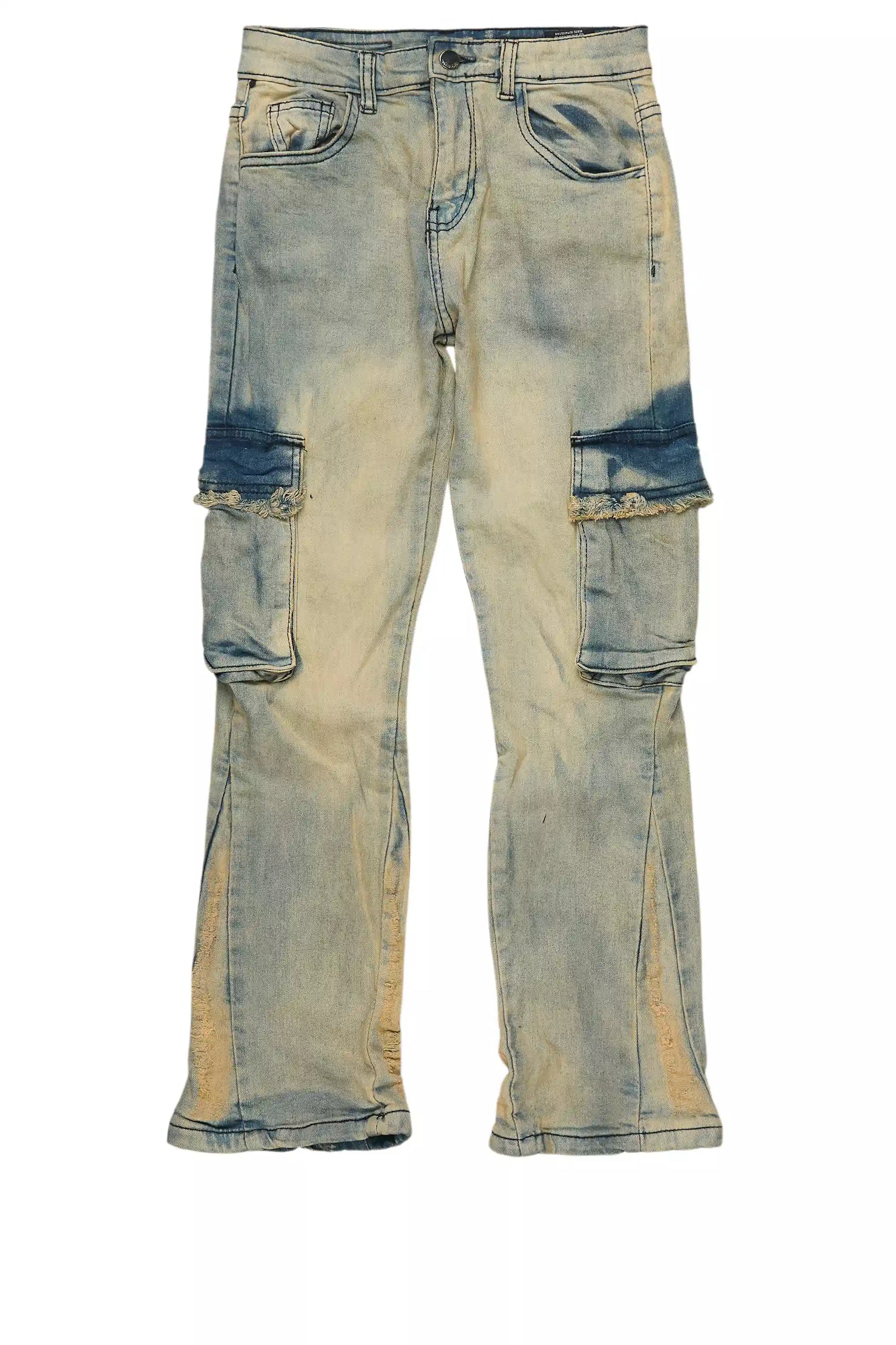 Boys Cermer Vintage Light Blue Flare Cargo Jean